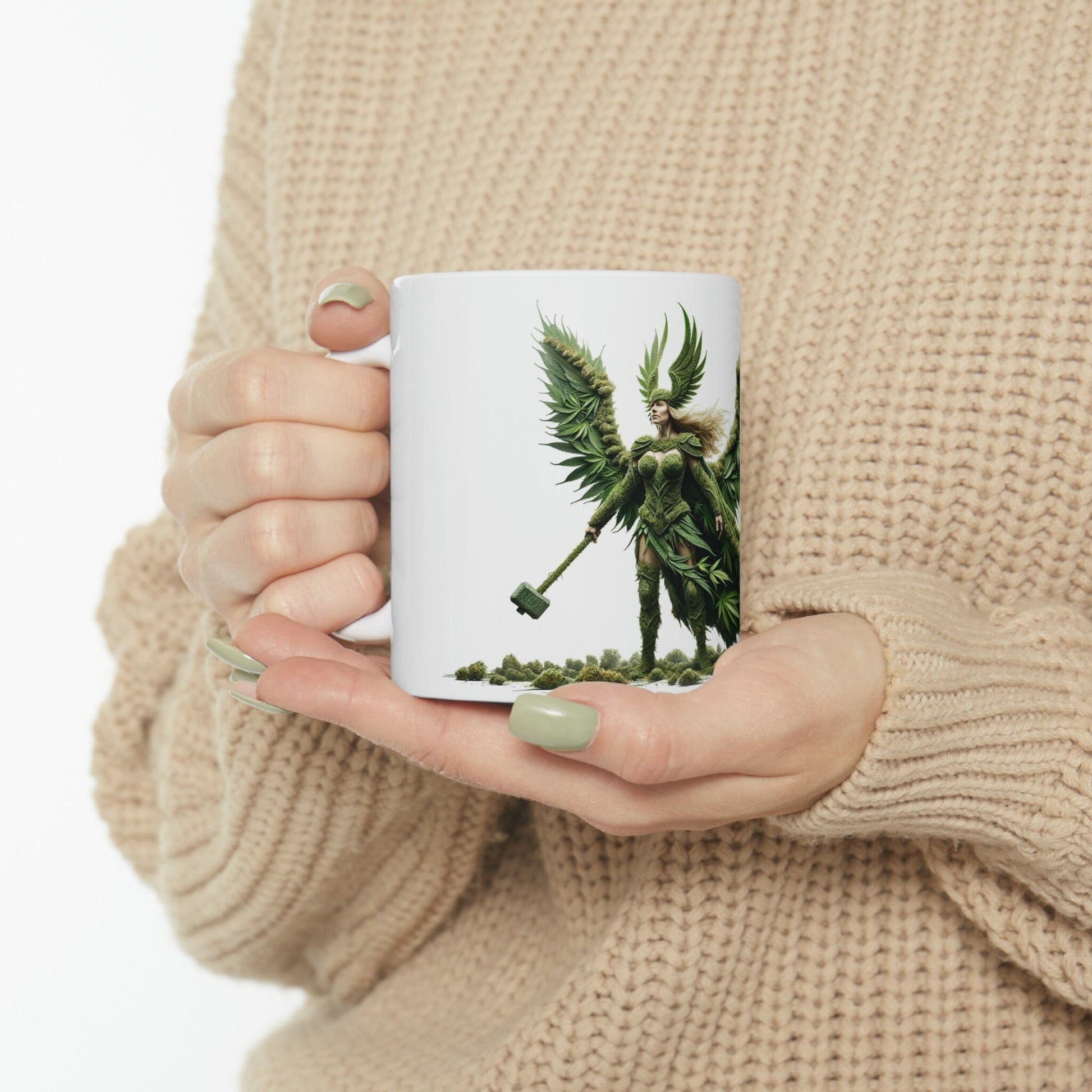 VALKYRIE - WEED Themed Coffee Mugs - Perfect Gift for Smokers, Stoners, Growers; Animal Lovers - Marijuana Mug for Wake and Bake