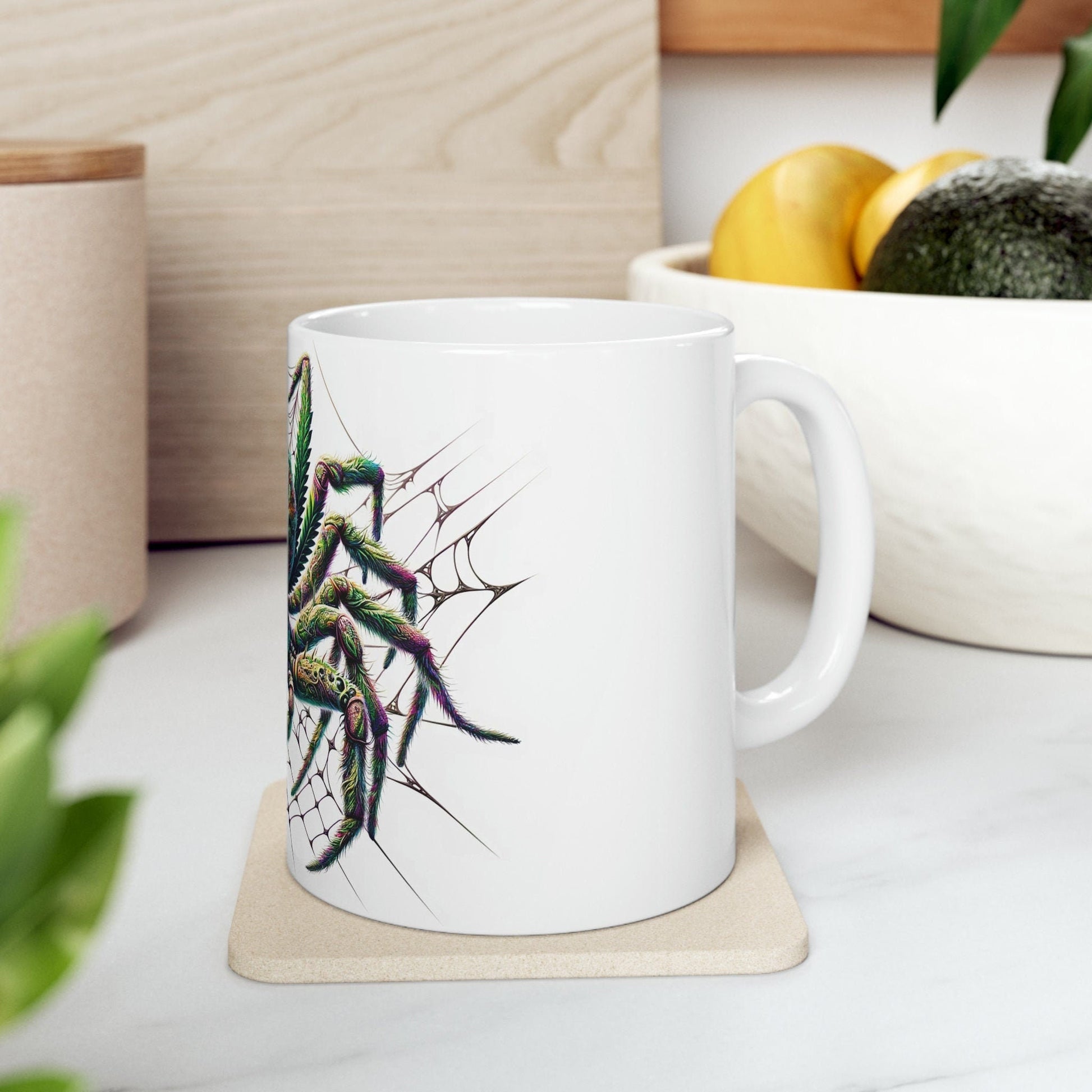 SPIDER - WEED Themed Coffee Mugs - Perfect Gift for Smokers, Stoners, Growers; Animal Lovers - Marijuana Mug for Wake and Bake