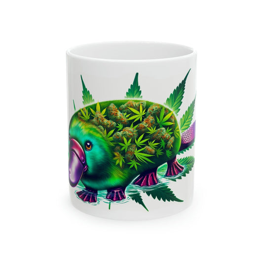 WEED PLATYPUS - Marijuana Themed Coffee Mugs - Perfect Gift for Smokers, Stoners, Growers; Animal Lovers - Weed Mug for Wake and Bake