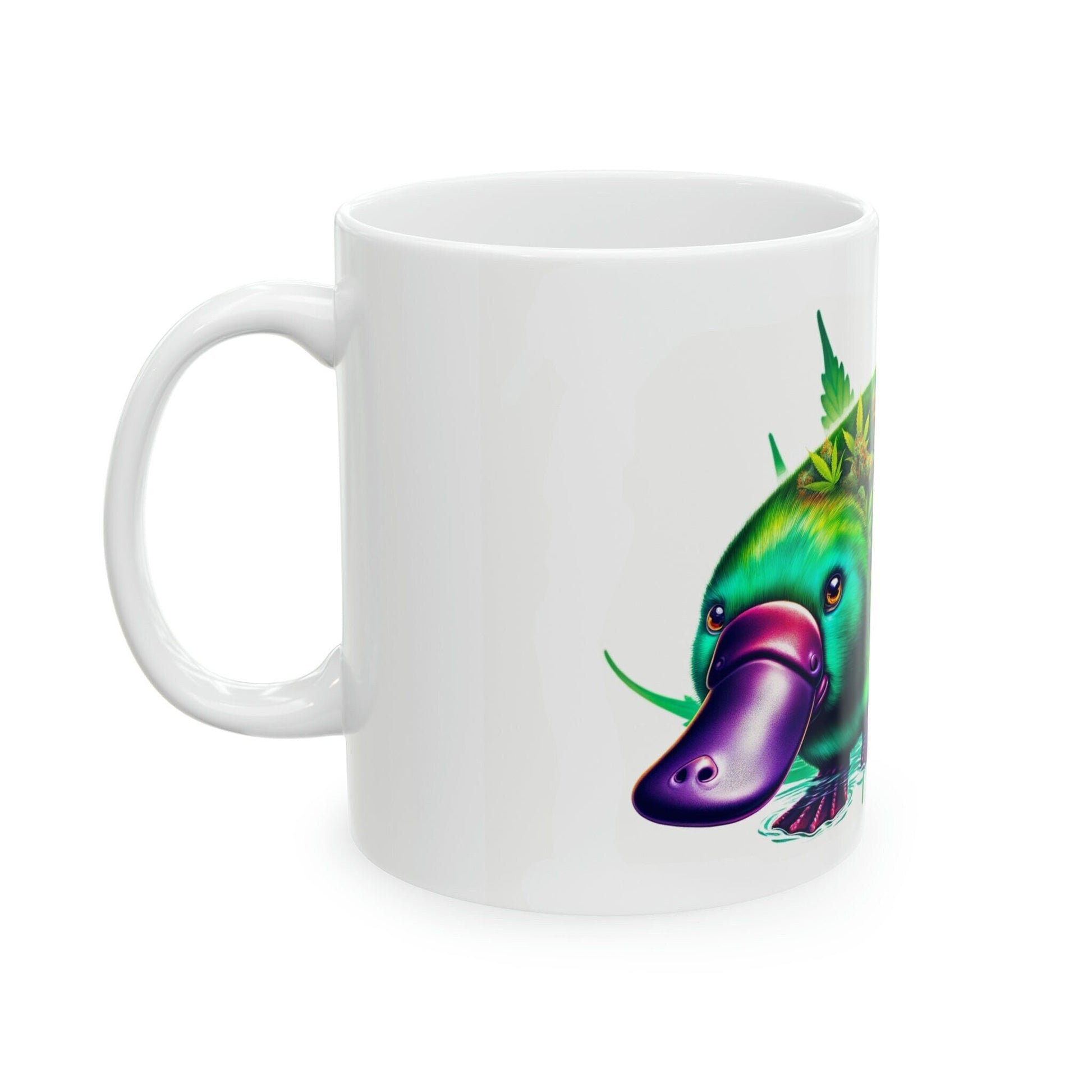 WEED PLATYPUS - Marijuana Themed Coffee Mugs - Perfect Gift for Smokers, Stoners, Growers; Animal Lovers - Weed Mug for Wake and Bake