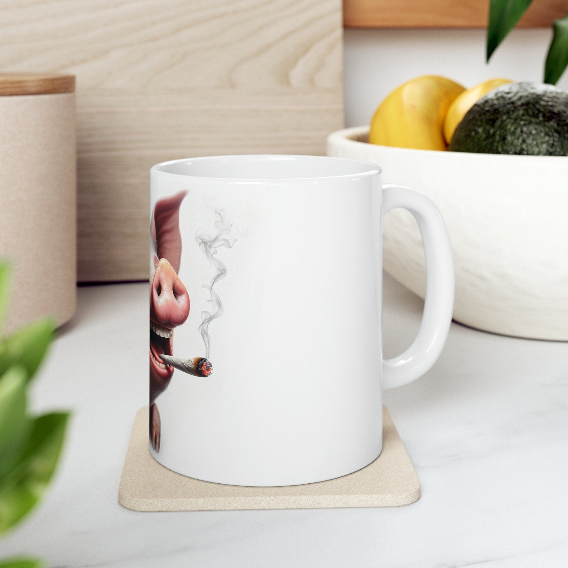 PIG - WEED Themed Coffee Mugs - Perfect Gift for Smokers, Stoners, Growers; Animal Lovers - Marijuana Mug for Wake and Bake