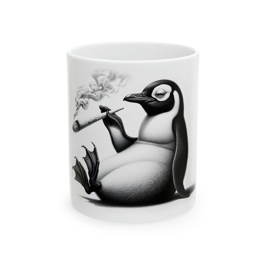 PENGUIN - WEED Themed Coffee Mugs - Perfect Gift for Smokers, Stoners, Growers; Animal Lovers - Marijuana Mug for Wake and Bake