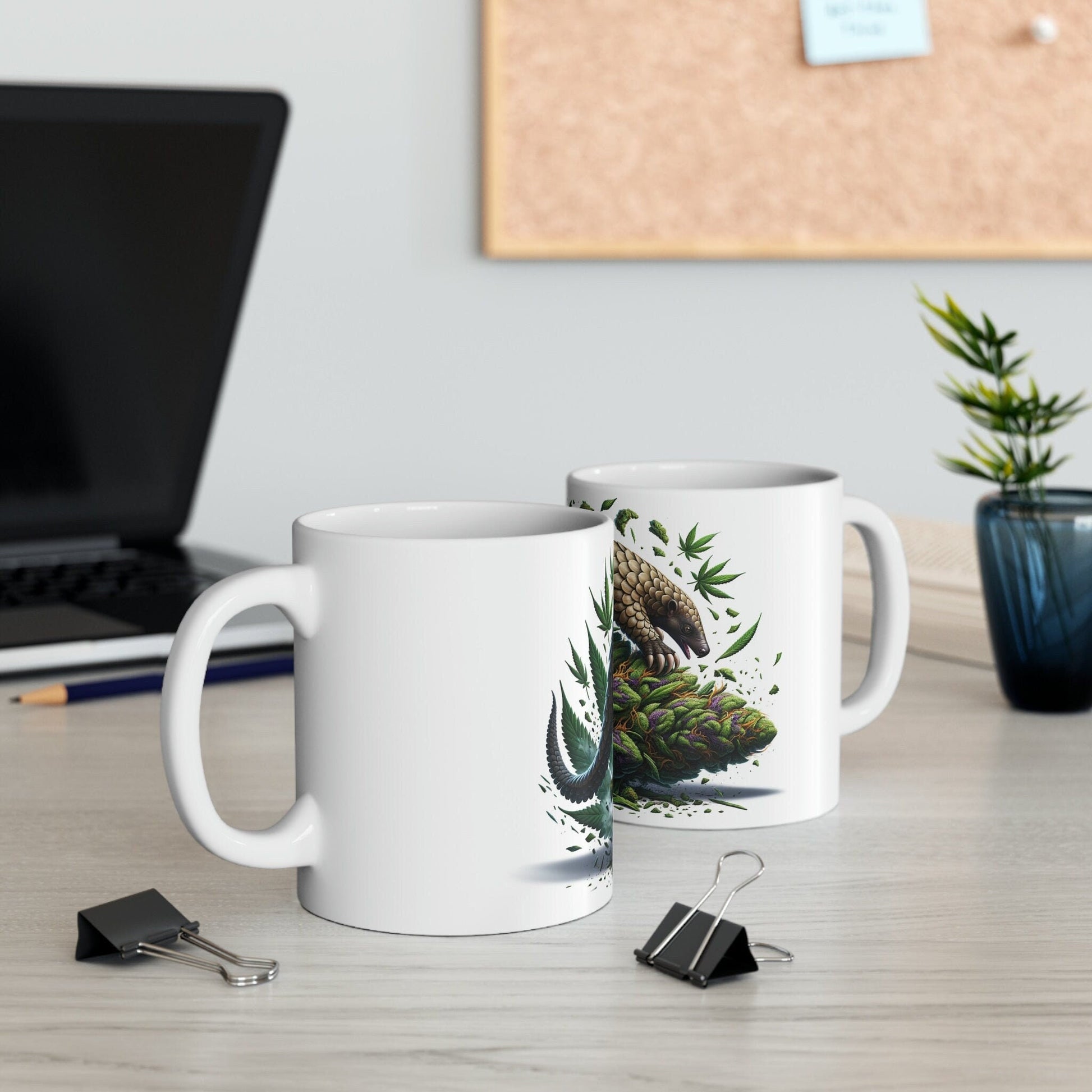 PANGOLIN - WEED Themed Coffee Mugs - Perfect Gift for Smokers, Stoners, Growers; Animal Lovers - Marijuana Mug for Wake and Bake