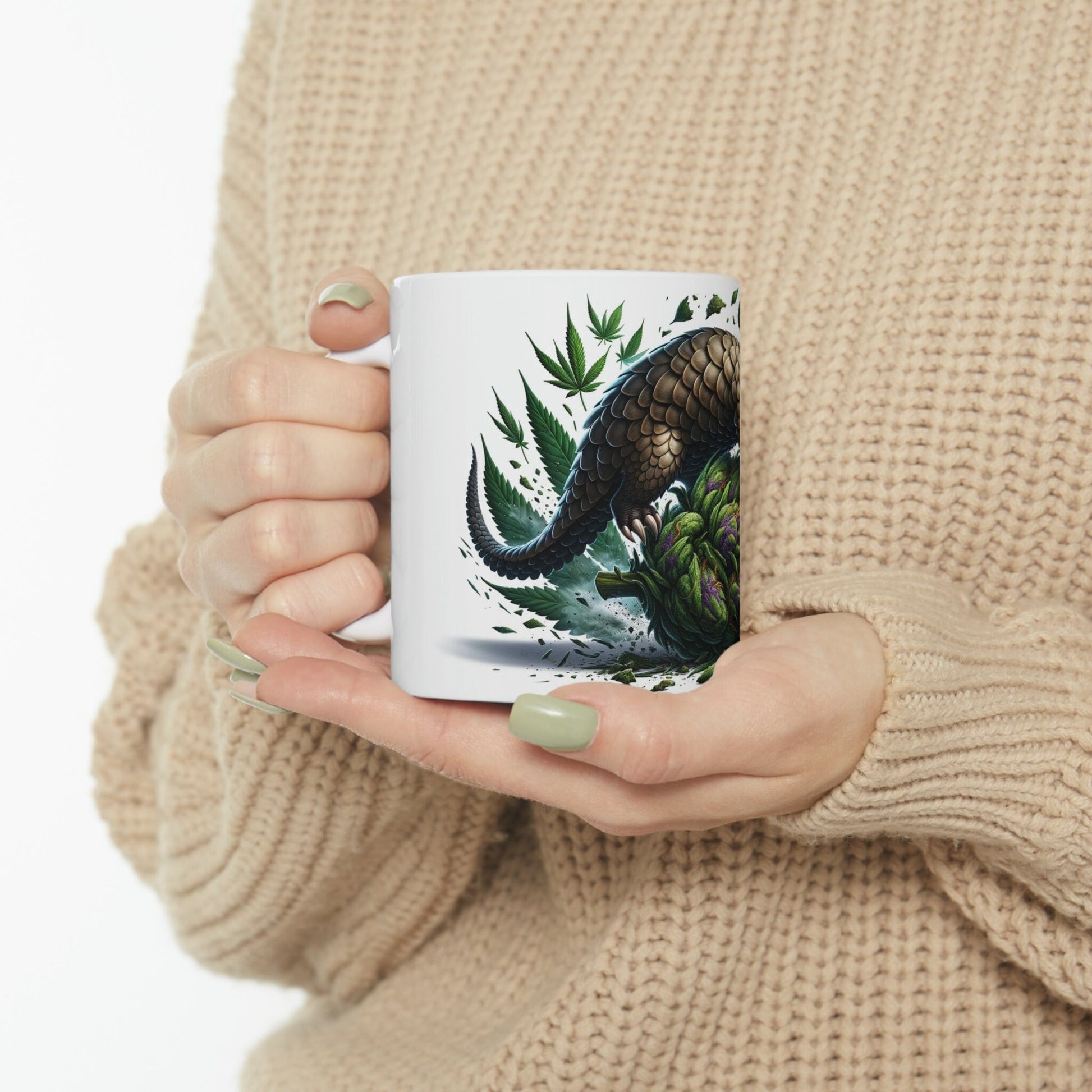 PANGOLIN - WEED Themed Coffee Mugs - Perfect Gift for Smokers, Stoners, Growers; Animal Lovers - Marijuana Mug for Wake and Bake