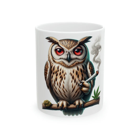 Stoner OWL - WEED Themed Coffee Mugs - Perfect Gift for Smokers, Stoners, Growers; Animal Lovers - Marijuana Mug for Wake and Bake