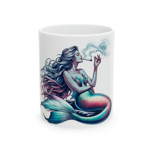 MERMAID - WEED Themed Coffee Mugs - Perfect Gift for Smokers, Stoners, Growers; Gift for her - Marijuana Mug for Wake and Bake