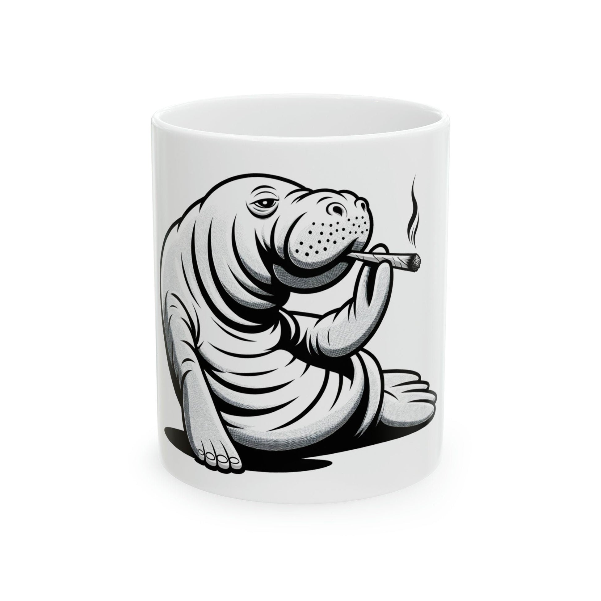 MANATEE - WEED Themed Coffee Mugs - Perfect Gift for Smokers, Stoners, Growers; Animal Lovers - Marijuana Mug for Wake and Bake