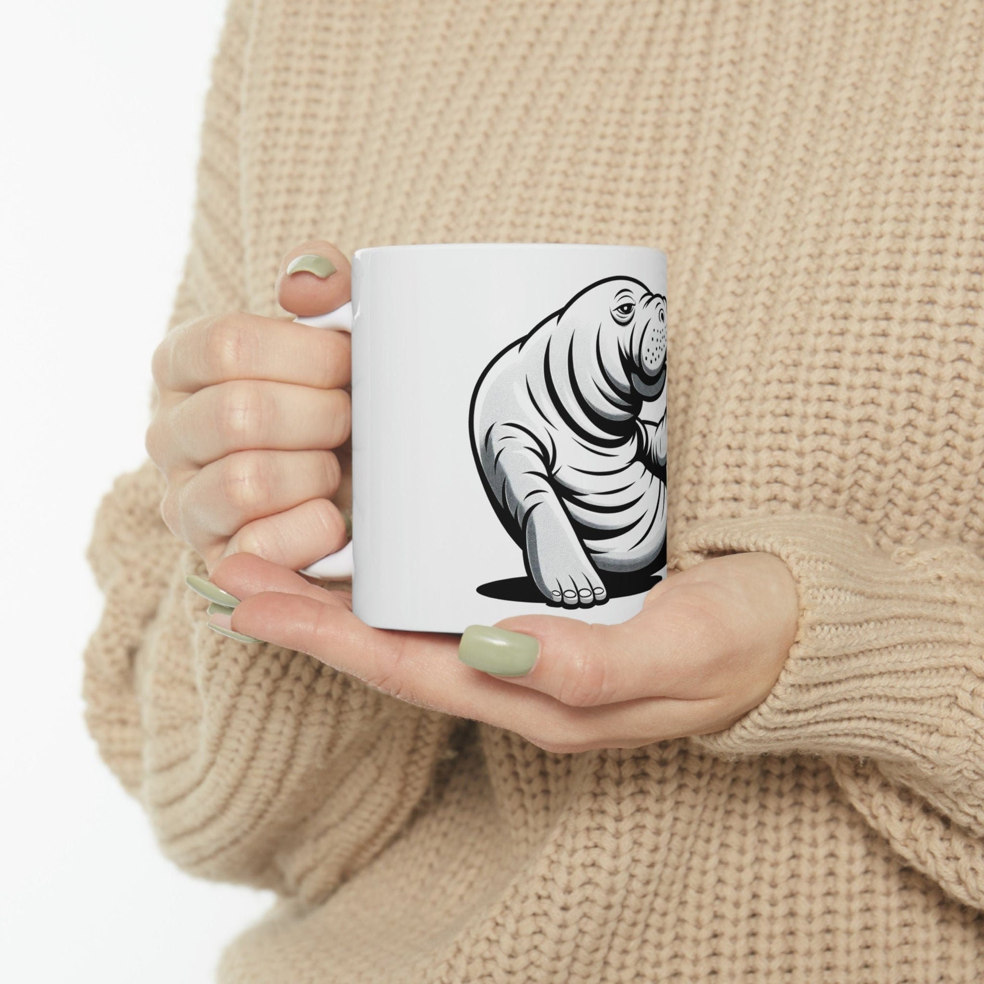 MANATEE - WEED Themed Coffee Mugs - Perfect Gift for Smokers, Stoners, Growers; Animal Lovers - Marijuana Mug for Wake and Bake