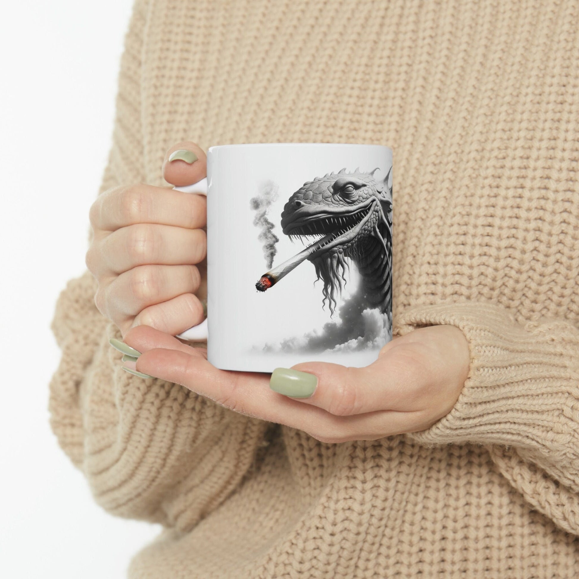 LEVIATHAN - WEED Themed Coffee Mugs - Perfect Gift for Smokers, Stoners, Growers; Animal Lovers - Marijuana Mug for Wake and Bake