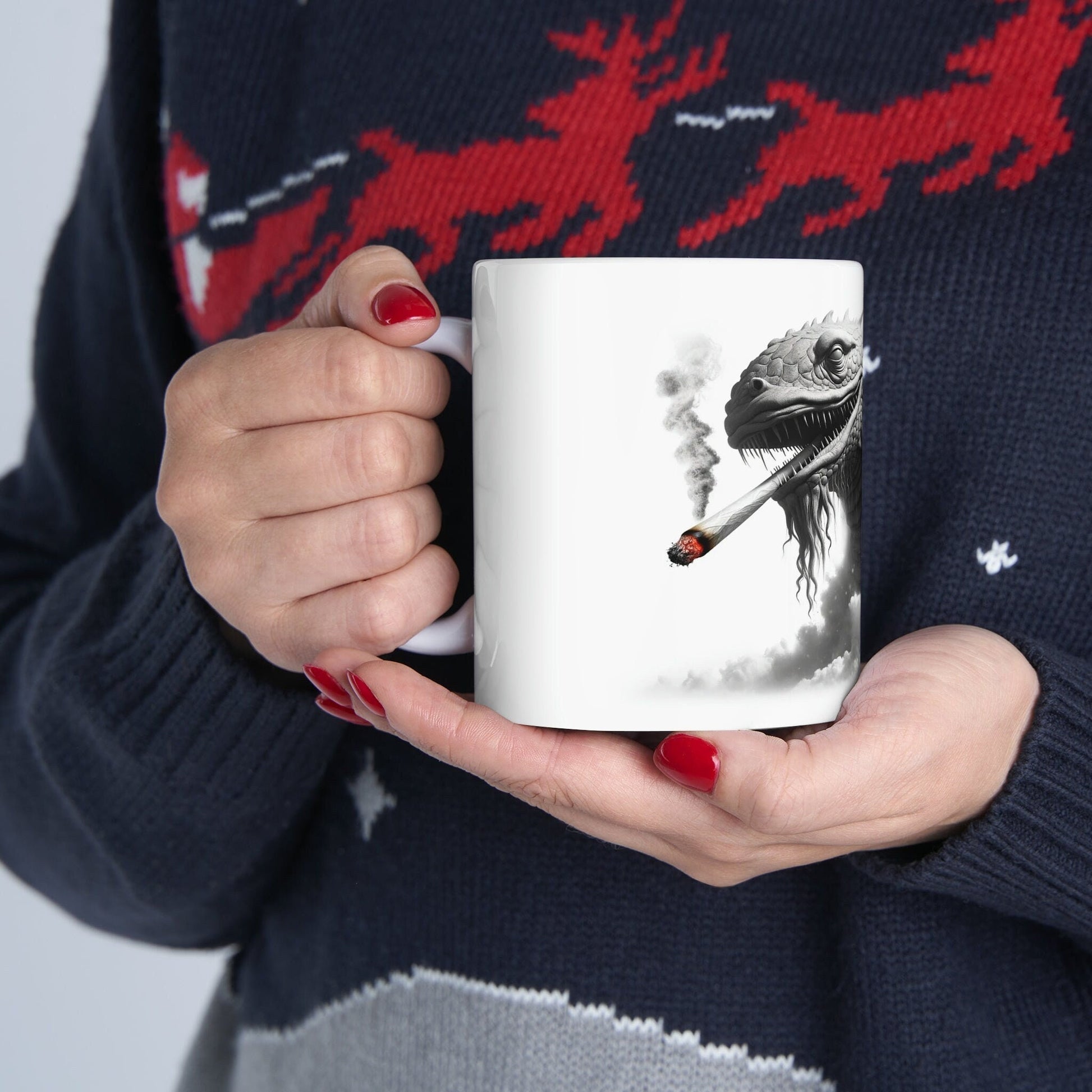 LEVIATHAN - WEED Themed Coffee Mugs - Perfect Gift for Smokers, Stoners, Growers; Animal Lovers - Marijuana Mug for Wake and Bake