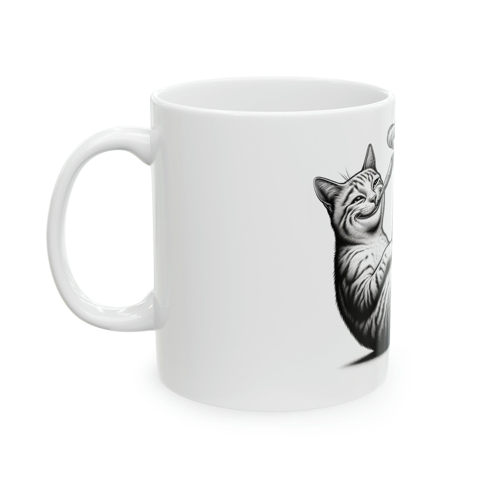 Stoner KITTY - WEED Themed Coffee Mugs - Perfect Gift for Smokers, Stoners, Growers; Animal Lovers - Marijuana Mug for Wake and Bake
