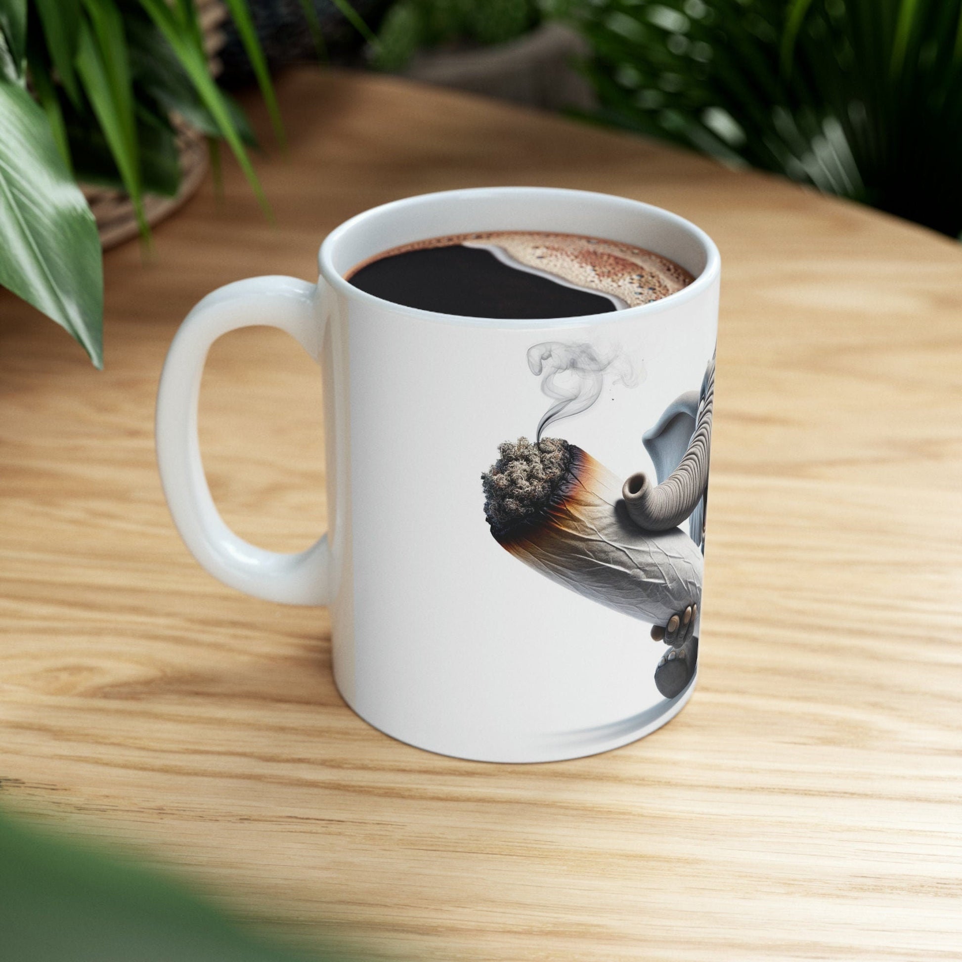 Baby ELEPHANT - WEED Themed Coffee Mugs - Perfect Gift for Smokers, Stoners, Growers; Animal Lovers - Marijuana Mug for Wake and Bake