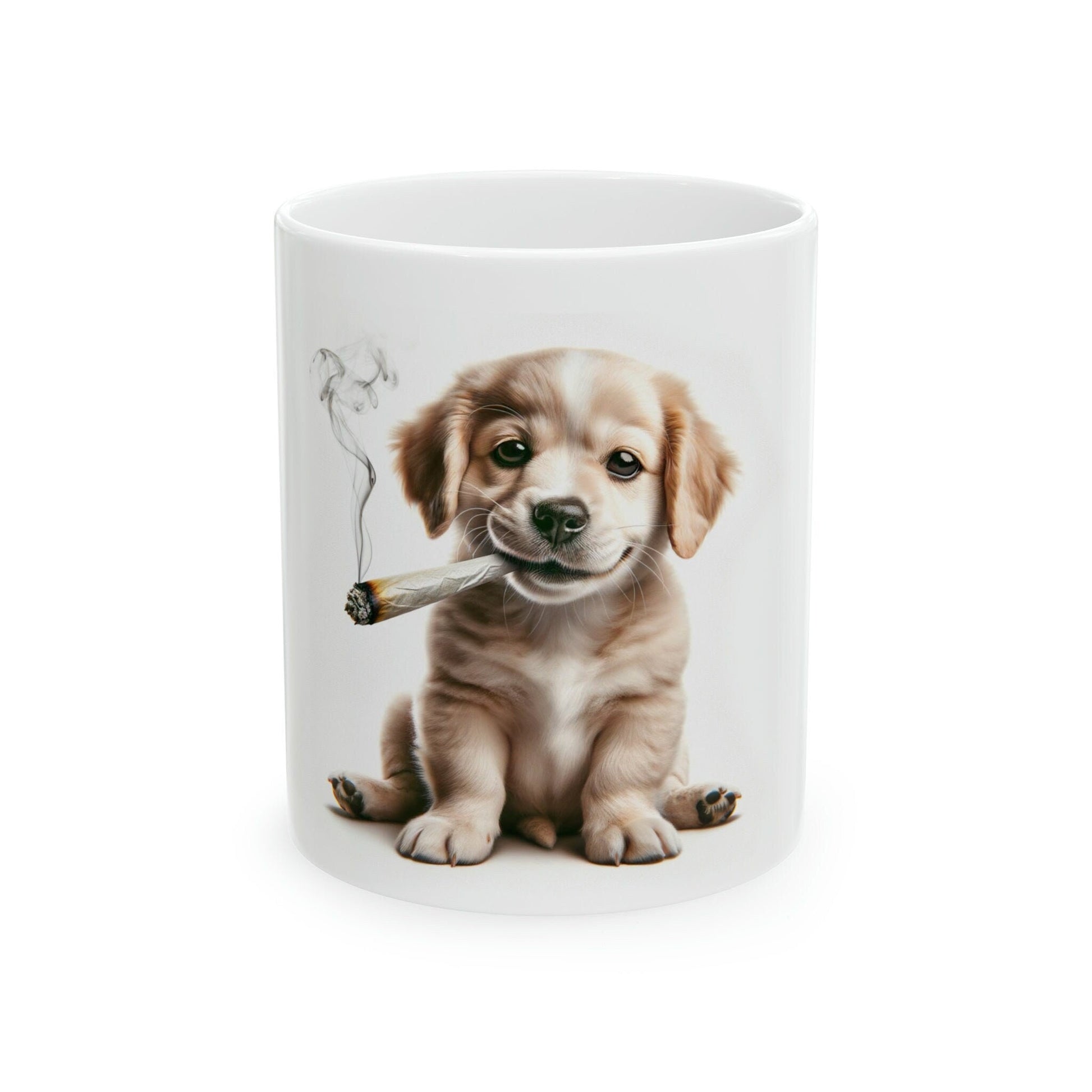 Stoner PUPPY - WEED Themed Coffee Mugs - Perfect Gift for Smokers, Stoners, Marijuana Lovers, Growers; Dog Lovers - Wake and Bake