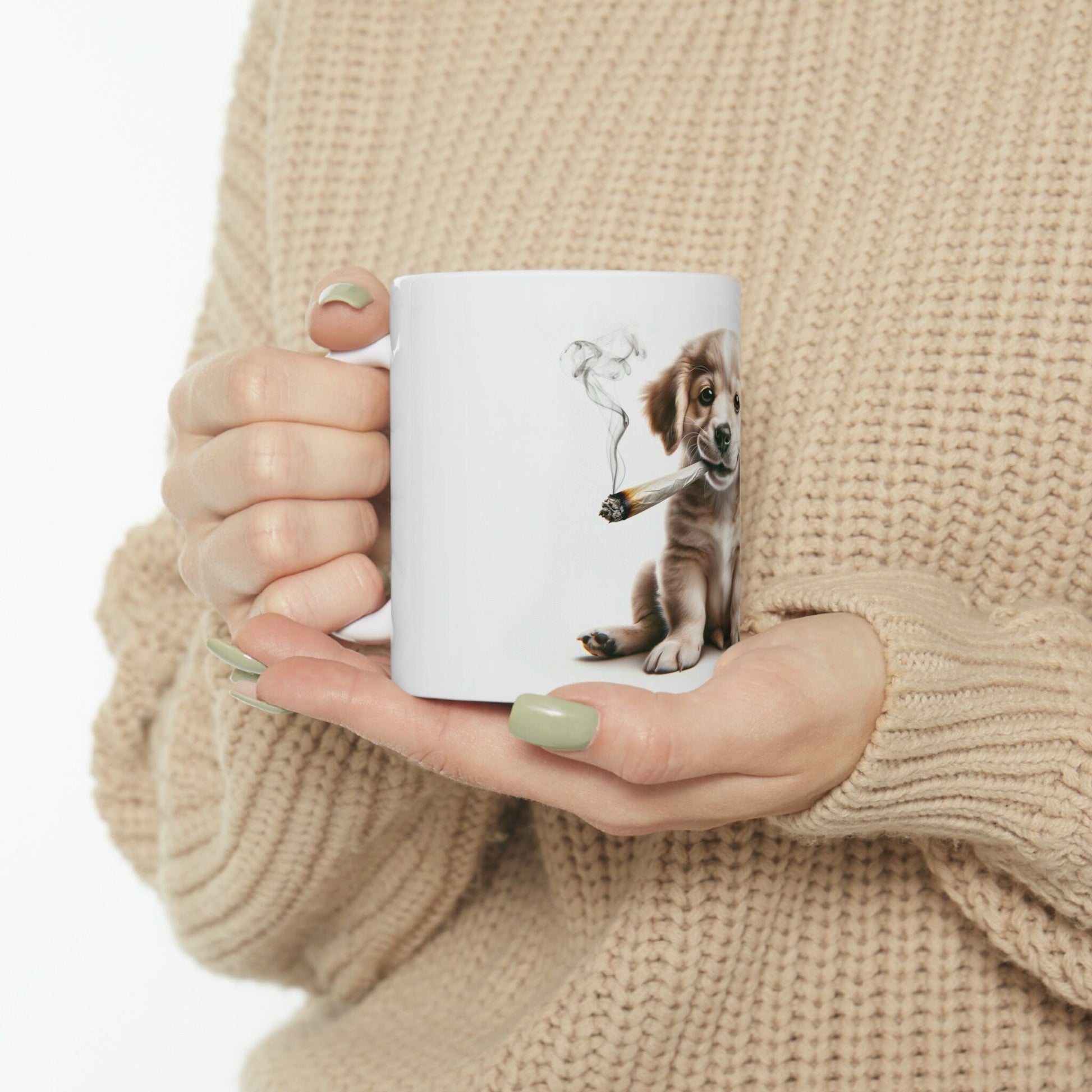 Stoner PUPPY - WEED Themed Coffee Mugs - Perfect Gift for Smokers, Stoners, Marijuana Lovers, Growers; Dog Lovers - Wake and Bake