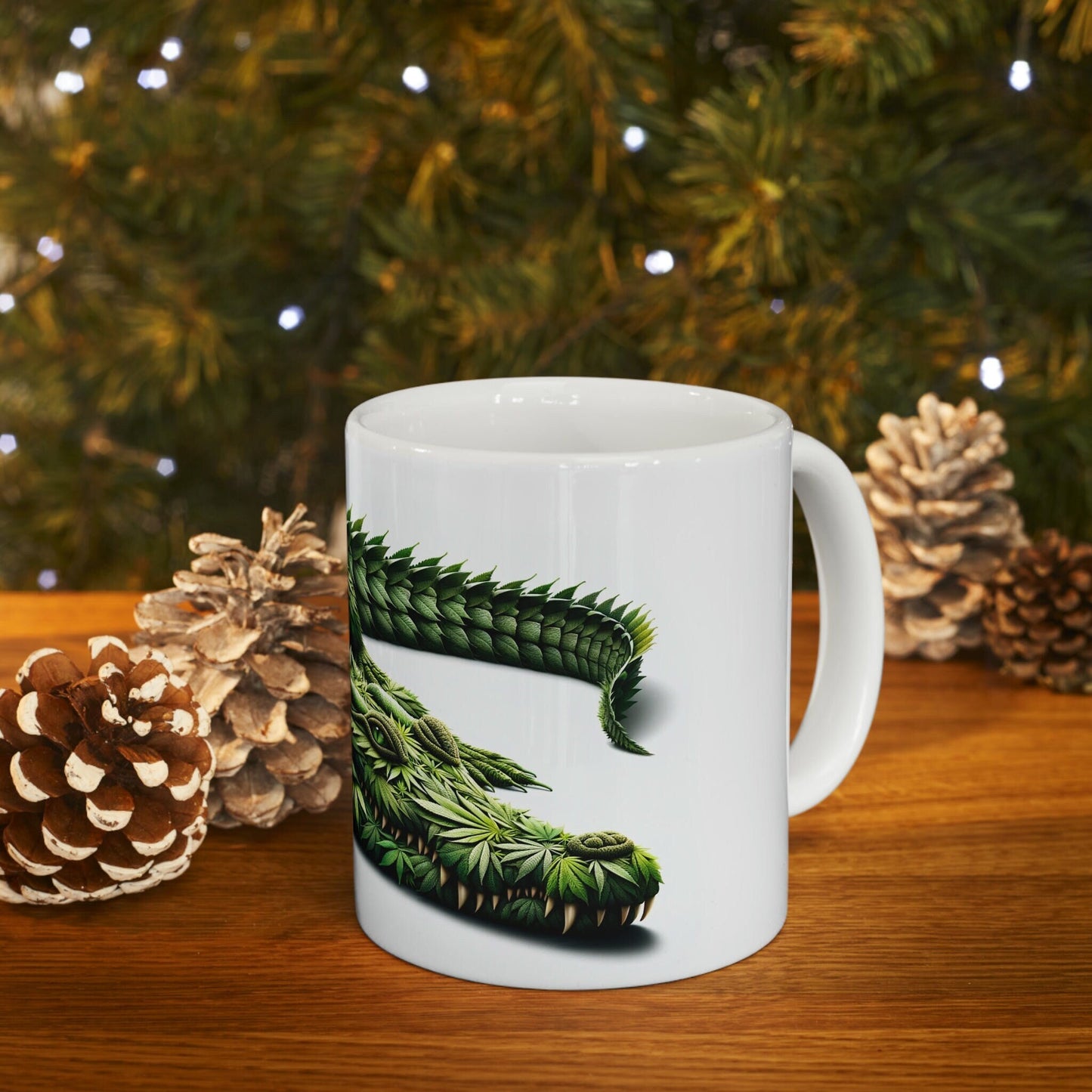 WEED CROCODILE - Marijuana Themed Coffee Mugs - Perfect Gift for Smokers, Stoners, Marijuana Lovers, Growers; Weed Mug for Wake and Bake