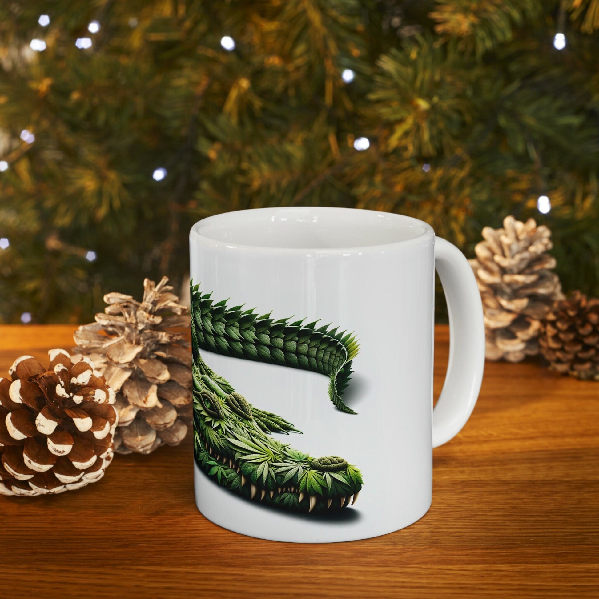 WEED CROCODILE - Marijuana Themed Coffee Mugs - Perfect Gift for Smokers, Stoners, Marijuana Lovers, Growers; Weed Mug for Wake and Bake