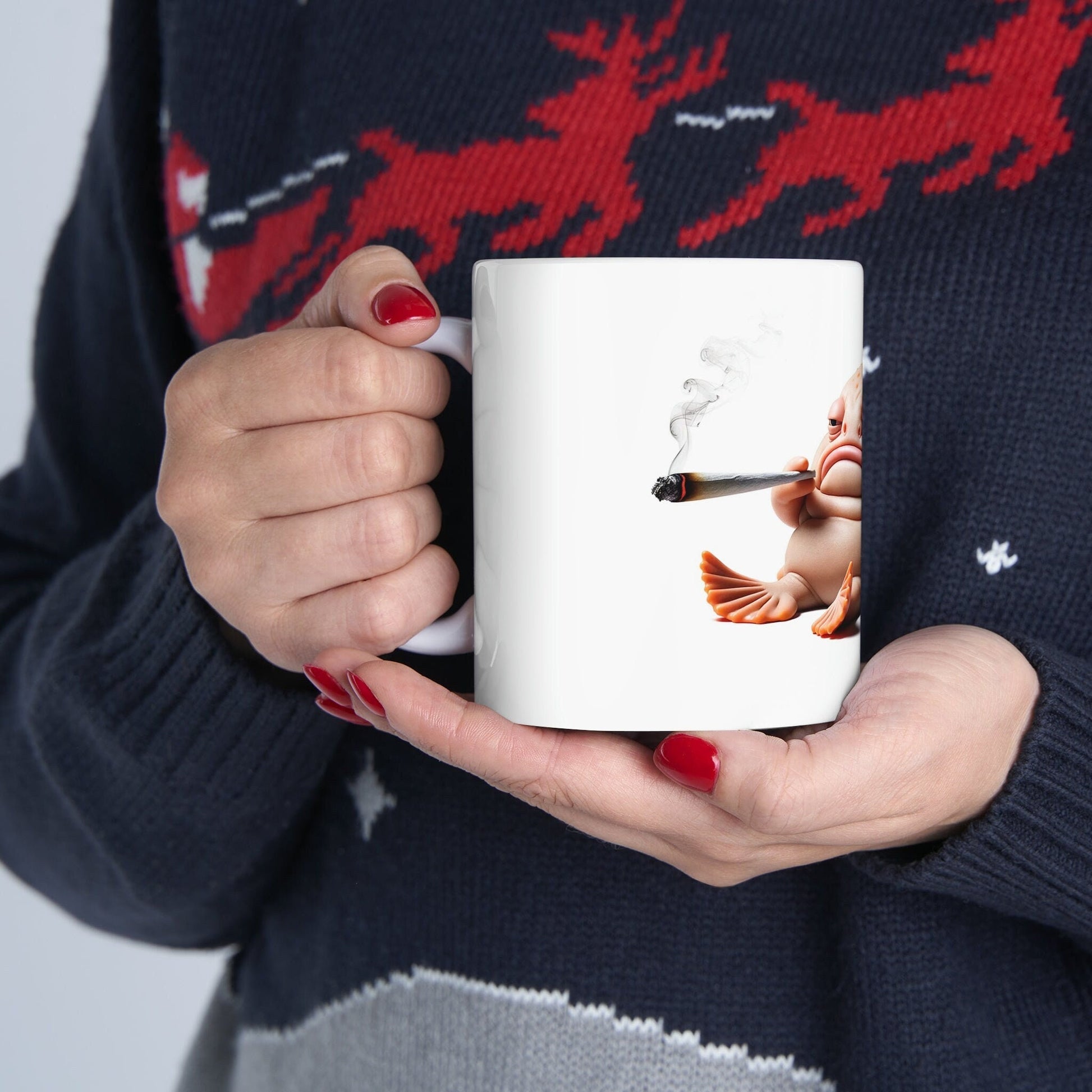 BLOBFISH - WEED Themed Coffee Mugs - Perfect Gift for Smokers, Stoners, Marijuana Lovers, Growers; Smoker - Wake and Bake