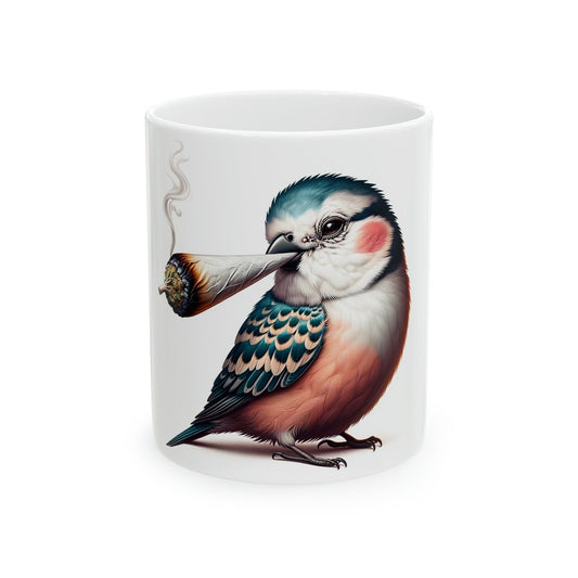 BIRDIE - WEED Themed Coffee Mugs - Perfect Gift for Smokers, Stoners, Marijuana Lovers, Growers; Smoker - Wake and Bake