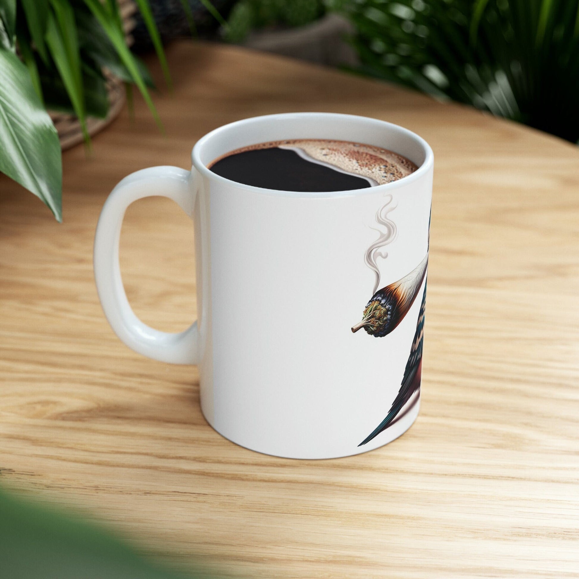 BIRDIE - WEED Themed Coffee Mugs - Perfect Gift for Smokers, Stoners, Marijuana Lovers, Growers; Smoker - Wake and Bake