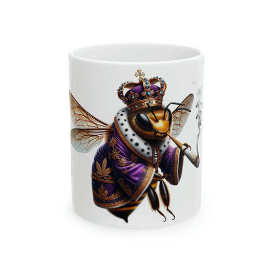 Queen BEE - WEED Themed Coffee Mugs - Perfect Gift for Smokers, Stoners, Marijuana Lovers, Growers; Smoker - Wake and Bake