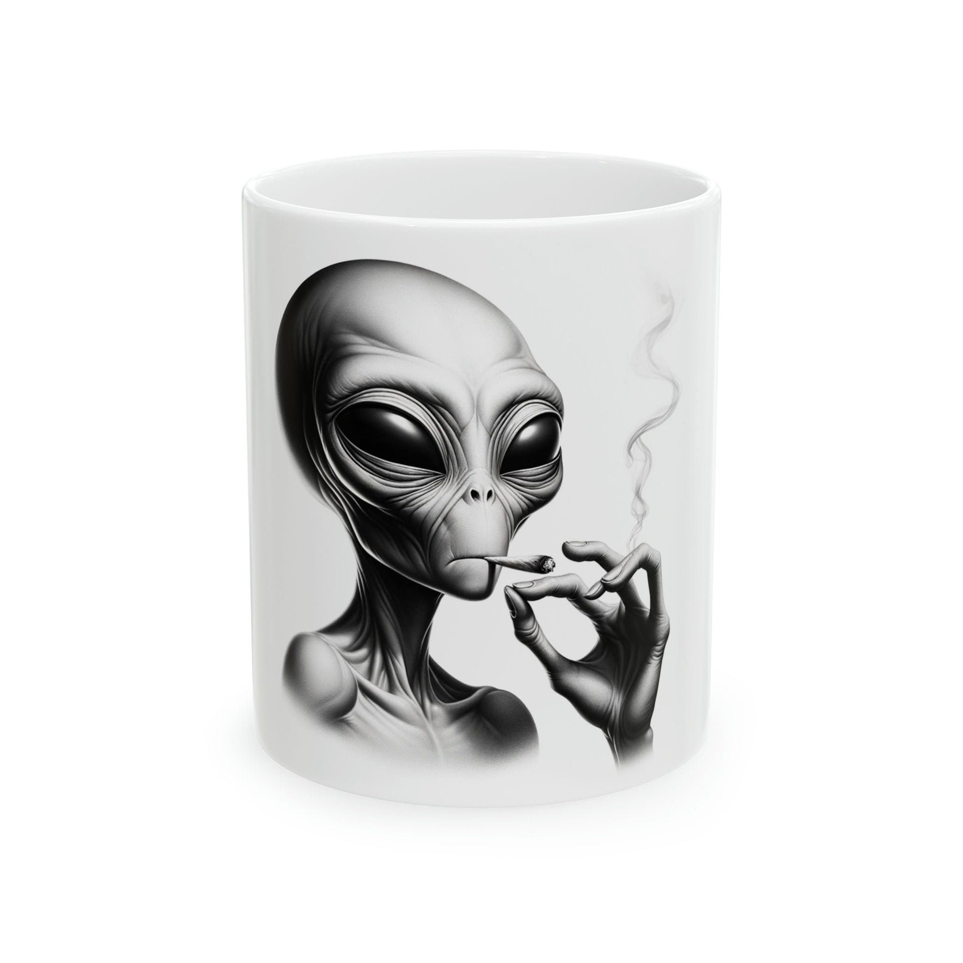 ALIEN - WEED Themed Coffee Mugs - Perfect Gift for Smokers, Stoners, Marijuana Lovers, Growers; Smoker - Wake and Bake