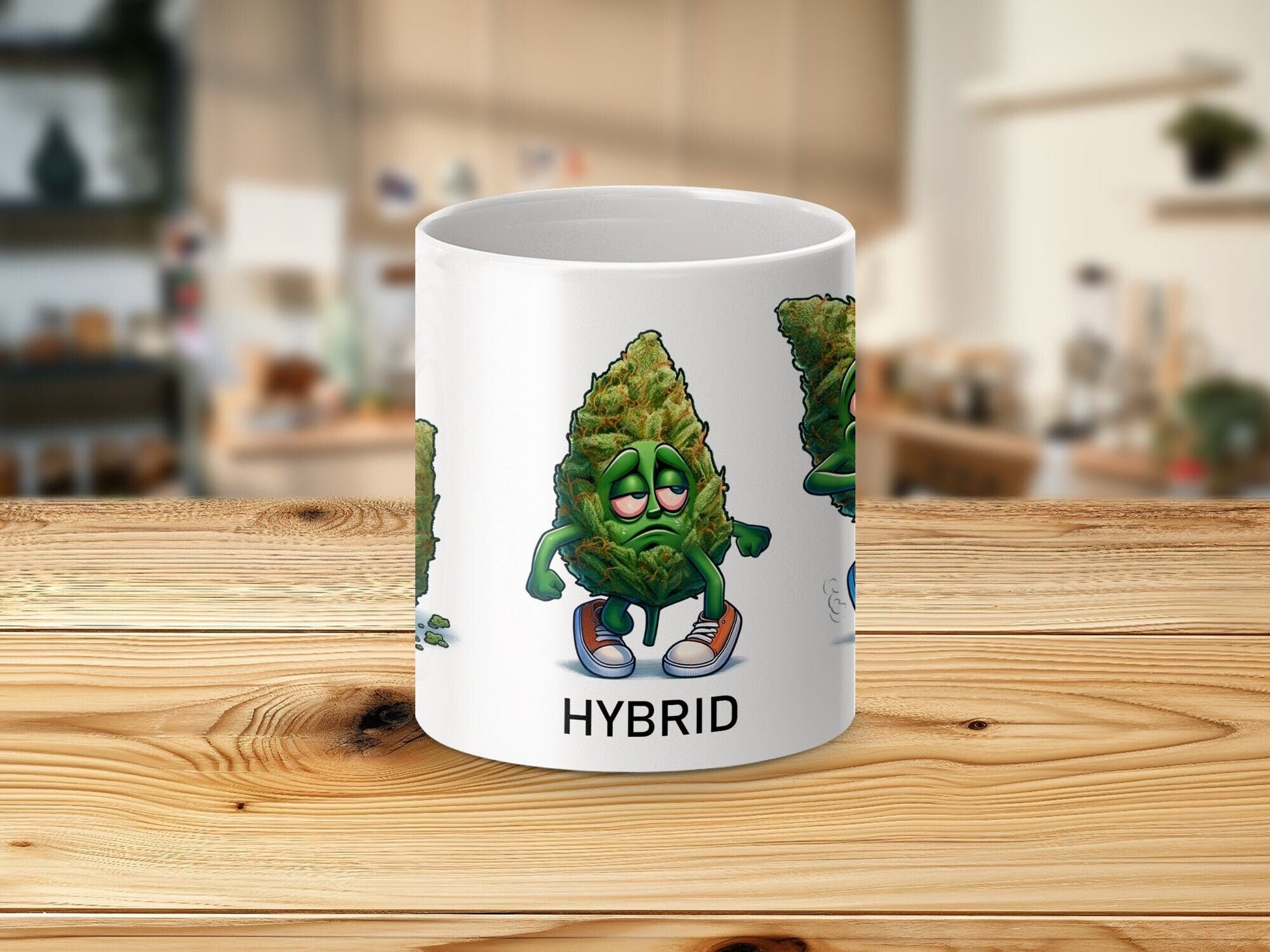 INDICA, HYBRID, SATIVA - Weed Themed Coffee Mugs - Perfect Gift for Smokers, Stoners, Marijuana Lovers, Growers - Wake and Bake Gifts