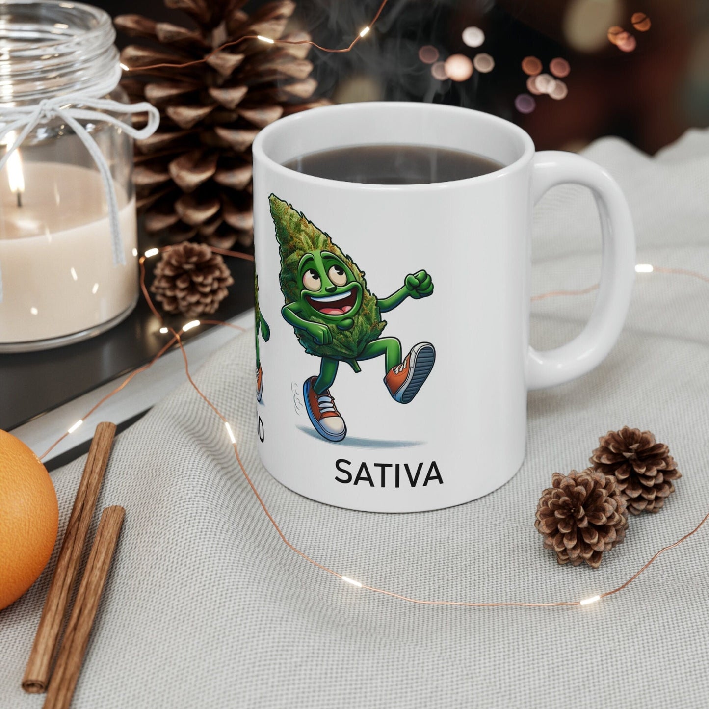 INDICA, HYBRID, SATIVA - Weed Themed Coffee Mugs - Perfect Gift for Smokers, Stoners, Marijuana Lovers, Growers - Wake and Bake Gifts