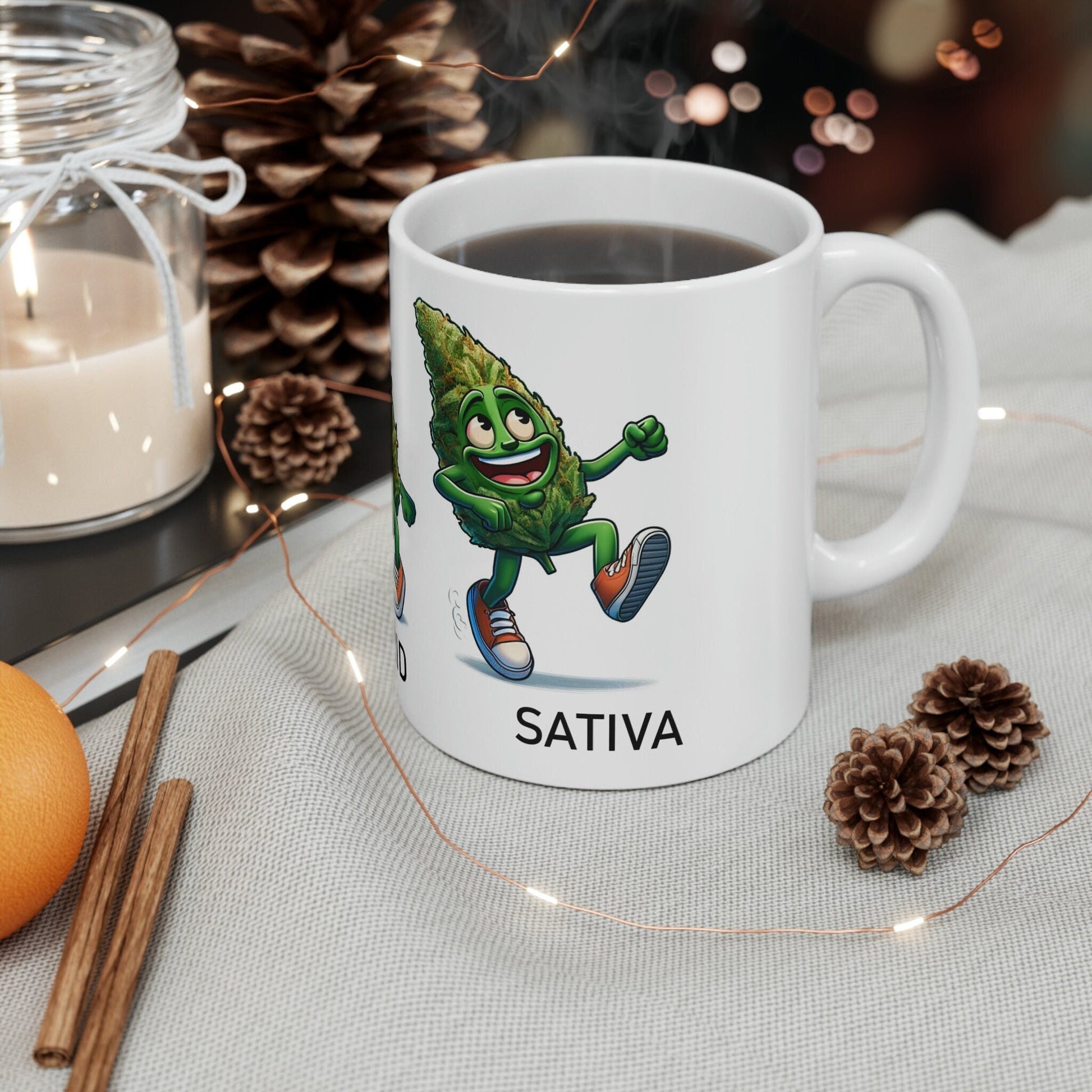 INDICA, HYBRID, SATIVA - Weed Themed Coffee Mugs - Perfect Gift for Smokers, Stoners, Marijuana Lovers, Growers - Wake and Bake Gifts