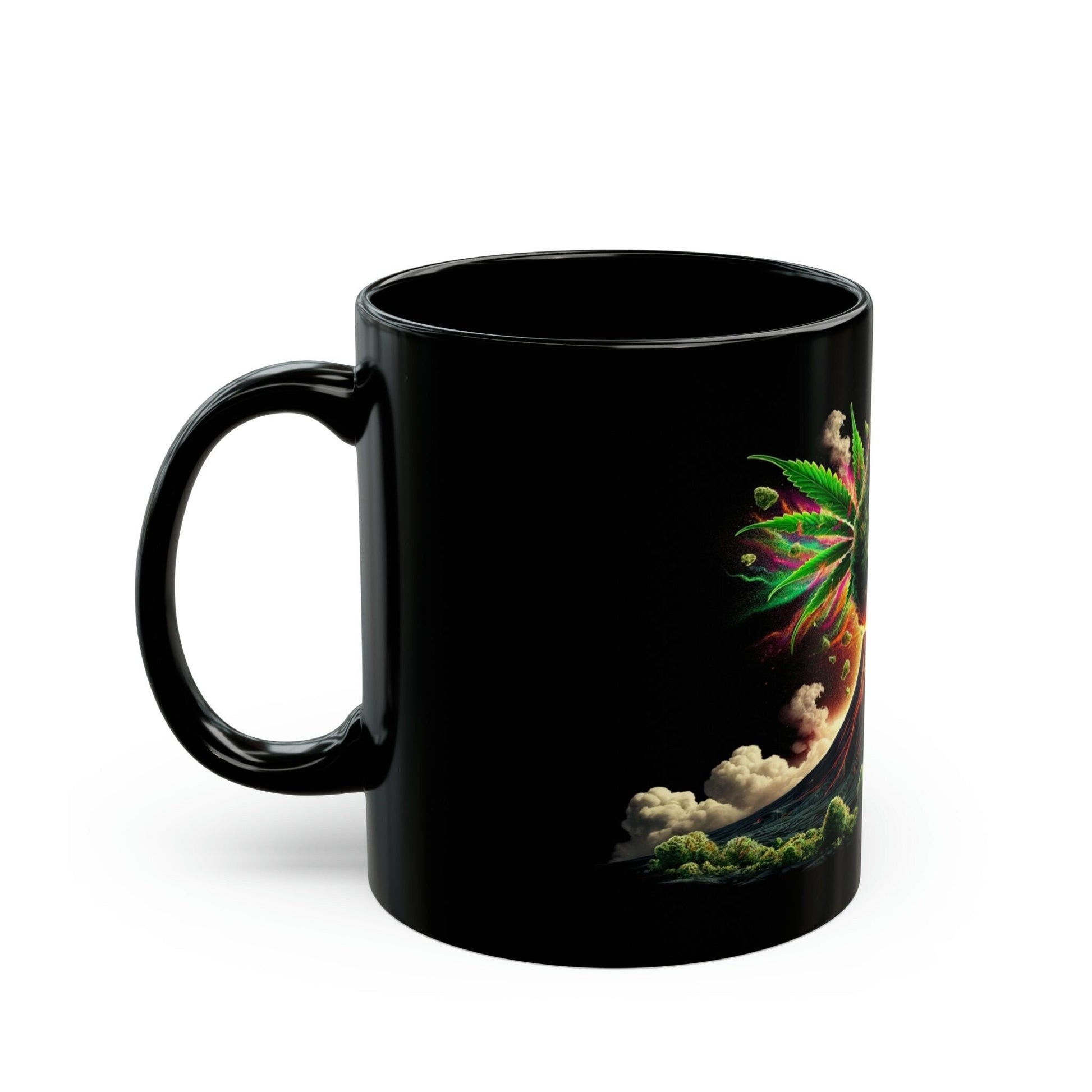 VOLCANIC WEED Mug - Black Themed Coffee Mugs - Perfect Gift for Smokers, Stoners, Marijuana Lovers, Growers; Weed or Smoke Enthusiasts