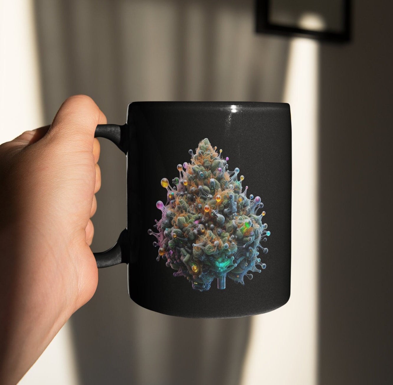 Colorful TERPS Weed Mug - BLACK Themed Coffee Mugs - Perfect Gift for Smokers, Stoners, Marijuana Lovers, Growers; Weed or Smoke Enthusiasts