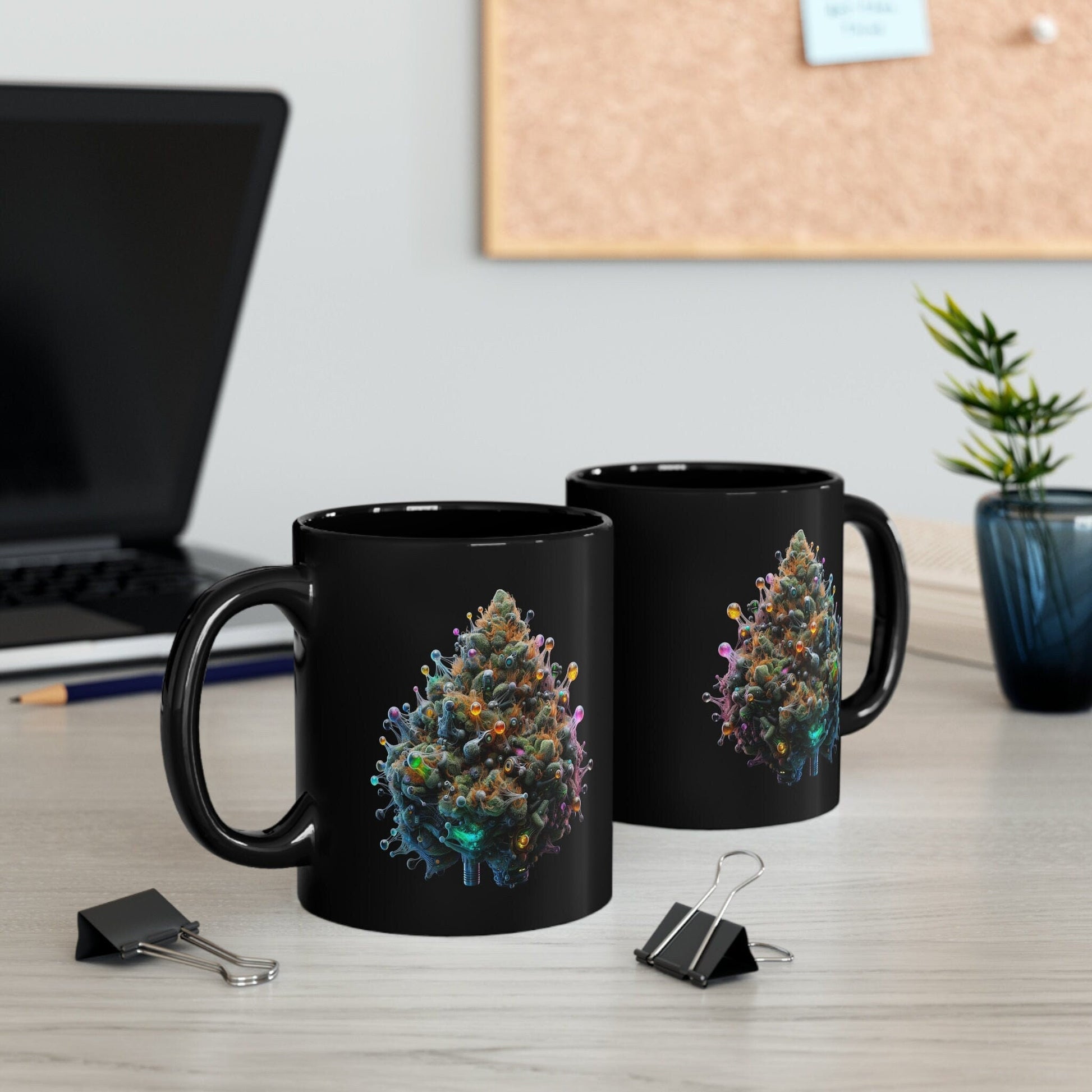 Colorful TERPS Weed Mug - BLACK Themed Coffee Mugs - Perfect Gift for Smokers, Stoners, Marijuana Lovers, Growers; Weed or Smoke Enthusiasts