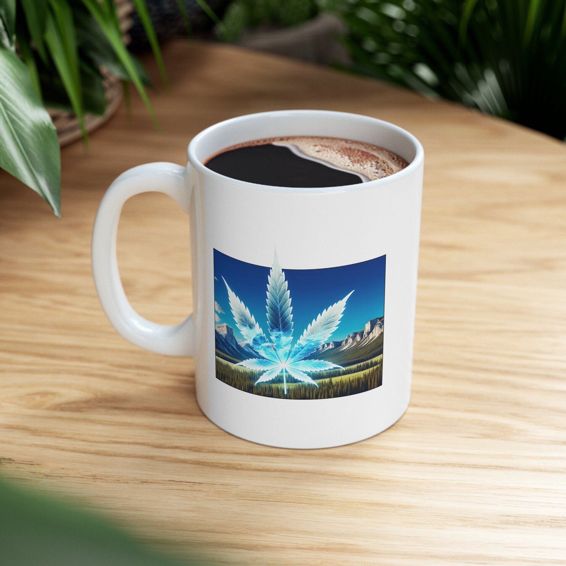 WYOMING Weed Mug - State Themed Coffee Mugs, Marijuana Graphic - Perfect Gift for Smokers, Weed Lovers, Stoners - Cannabis Decor