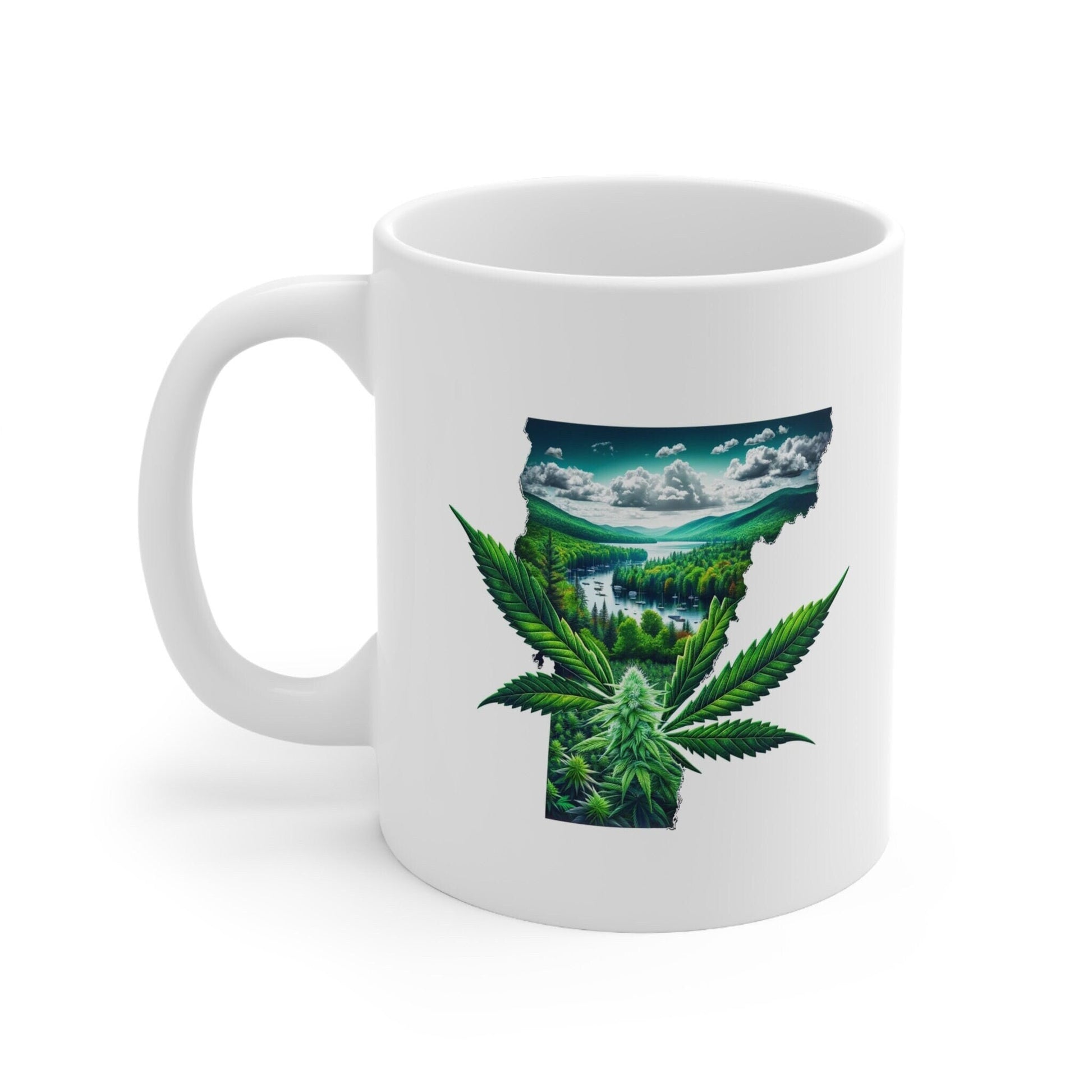VERMONT Weed Mug - State Themed Coffee Mugs, Marijuana Graphic - Perfect Gift for Smokers, Weed Lovers, Stoners - Cannabis Decor