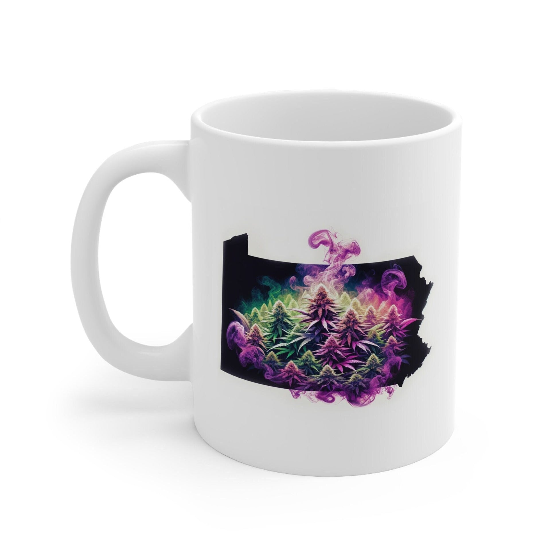 PENNSYLVANIA Weed Mug - State Themed Coffee Mugs, Marijuana Graphic - Perfect Gift for Smokers, Weed Lovers, Stoners - Cannabis Decor