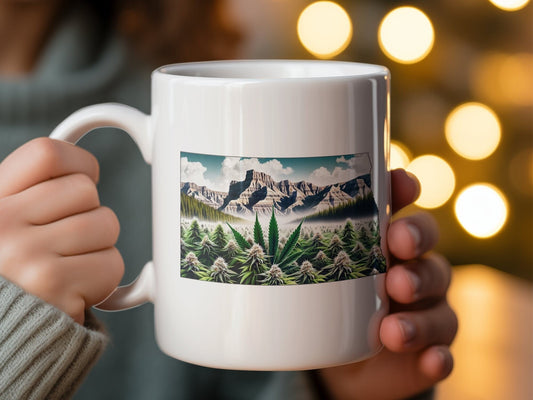 NORTH DAKOTA Weed Mug - State Themed Coffee Mugs, Marijuana Graphic - Perfect Gift for Smokers, Weed Lovers, Stoners - Cannabis Decor