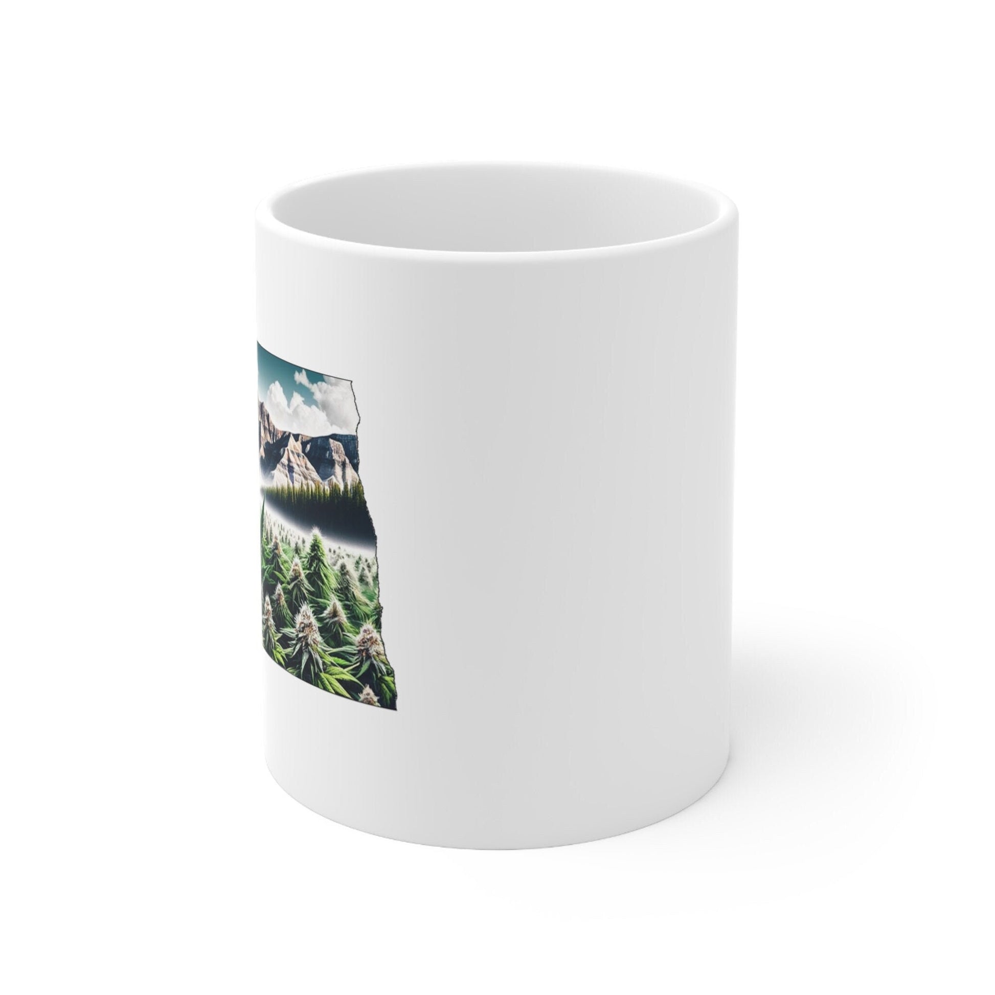 NORTH DAKOTA Weed Mug - State Themed Coffee Mugs, Marijuana Graphic - Perfect Gift for Smokers, Weed Lovers, Stoners - Cannabis Decor
