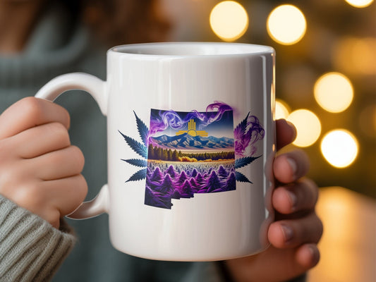 NEW MEXICO Weed Mug - State Themed Coffee Mugs, Marijuana Graphic - Perfect Gift for Smokers, Weed Lovers, Stoners - Cannabis Decor