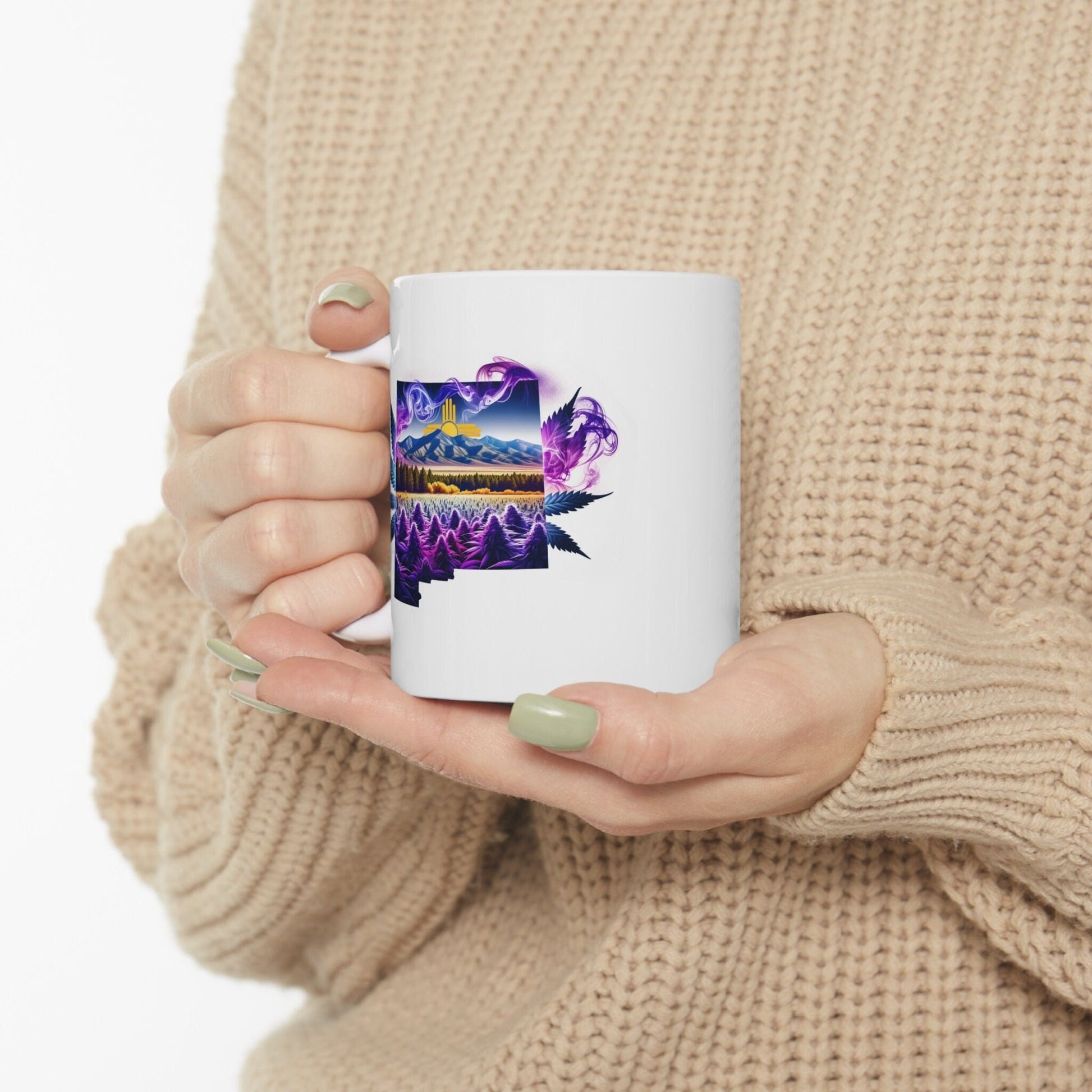 NEW MEXICO Weed Mug - State Themed Coffee Mugs, Marijuana Graphic - Perfect Gift for Smokers, Weed Lovers, Stoners - Cannabis Decor