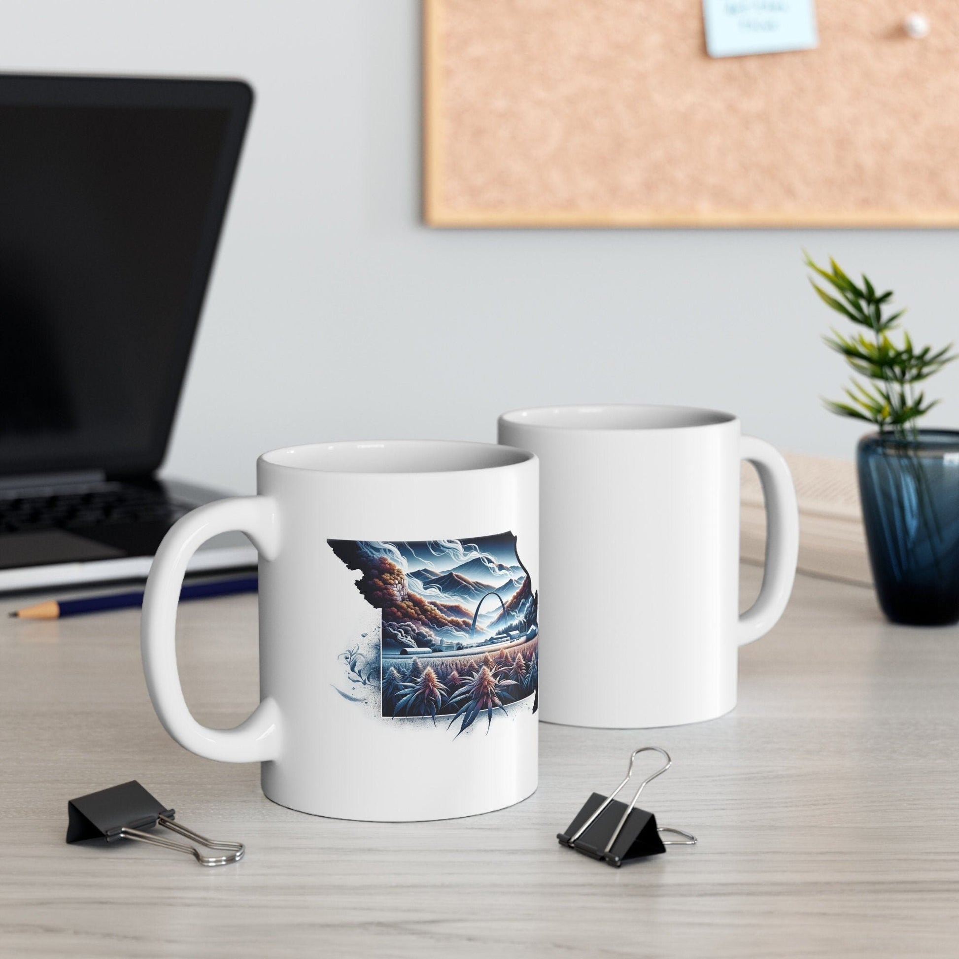 MISSOURI Weed Mug - State Themed Coffee Mugs, Marijuana Graphic - Perfect Gift for Smokers, Weed Lovers, Stoners - Cannabis Decor