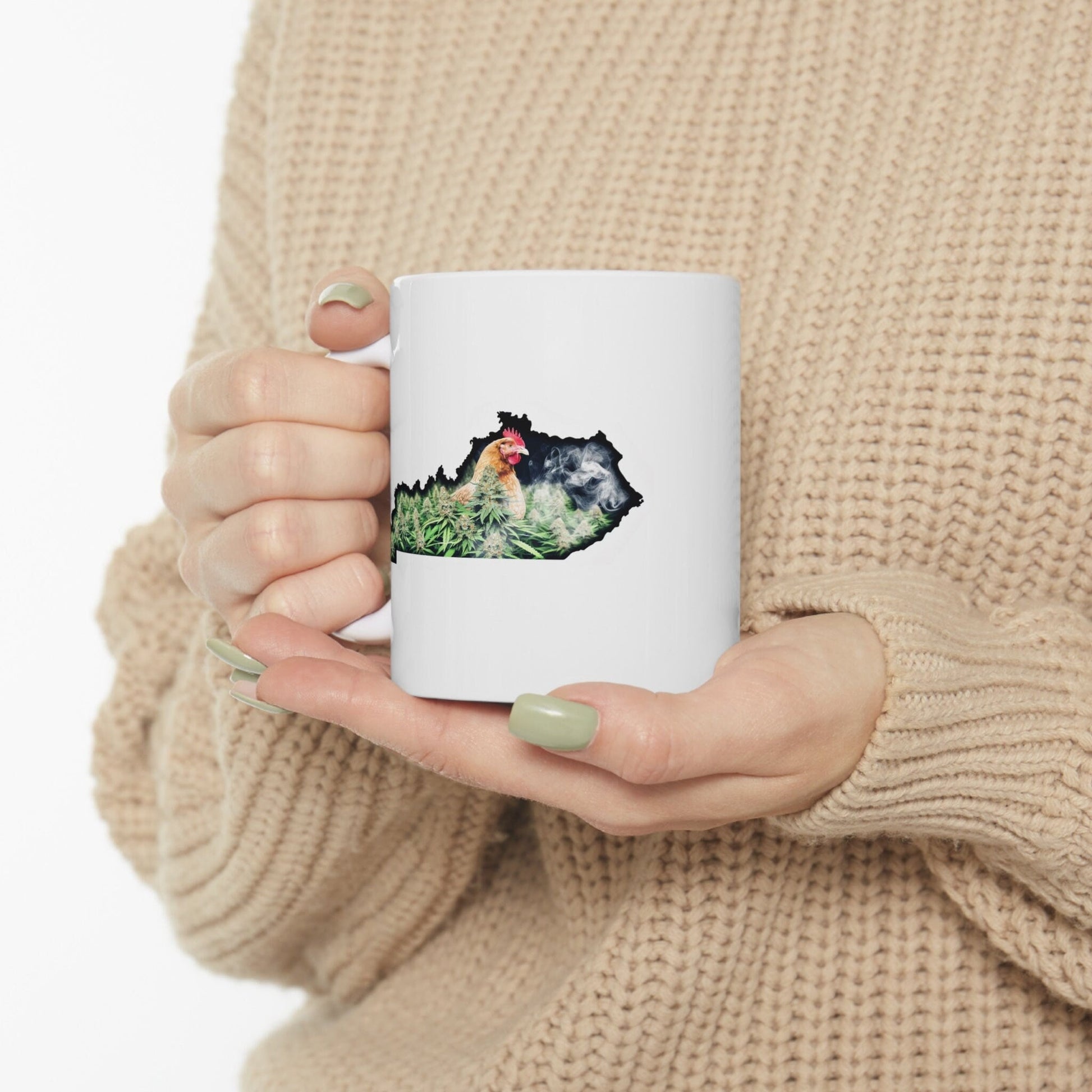 KENTUCKY Weed Mug - State Themed Coffee Mugs, Marijuana Graphic - Perfect Gift for Smokers, Weed Lovers, Stoners - Cannabis Decor