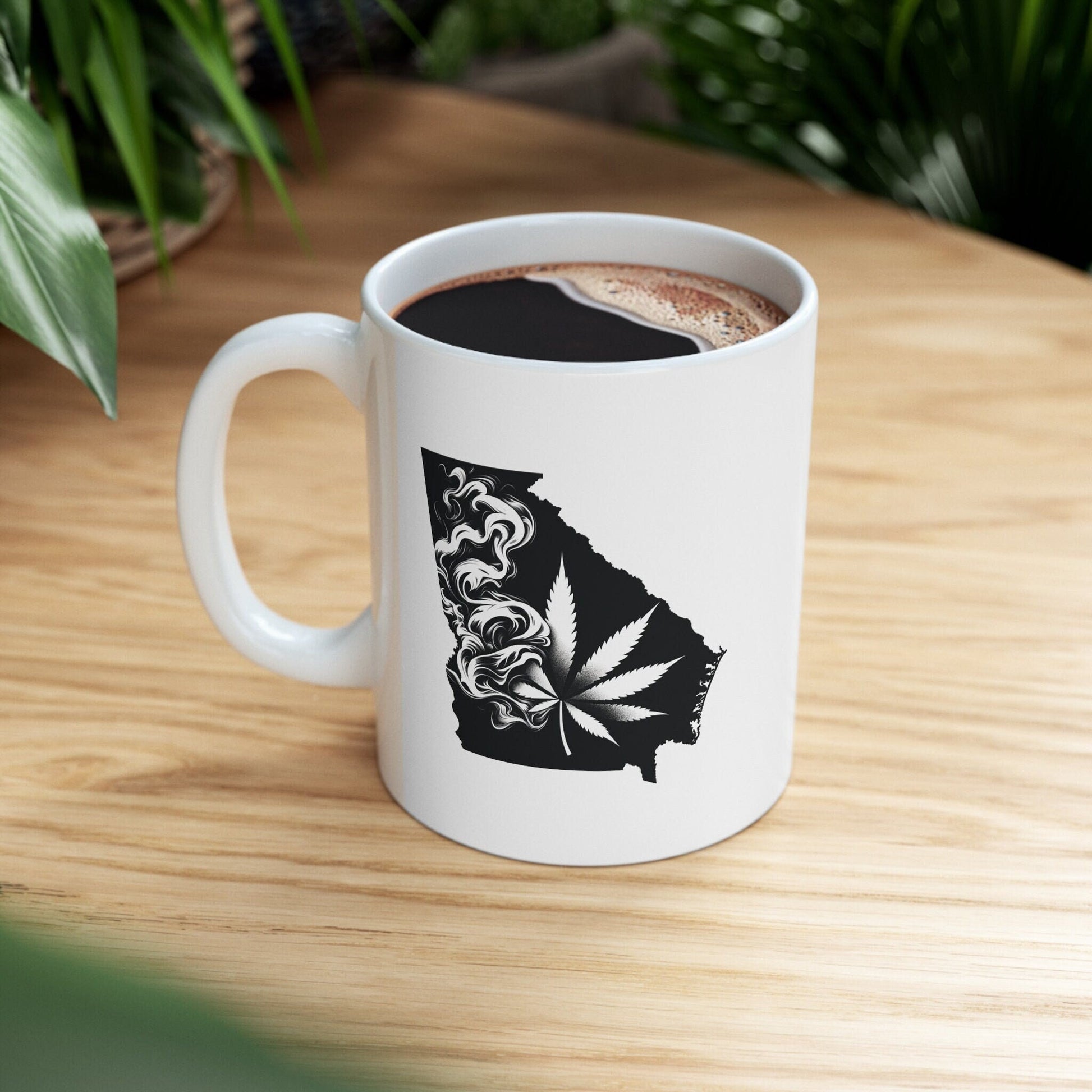 GEORGIA Weed Mug - State Themed Coffee Mugs, Marijuana Graphic - Perfect Gift for Smokers, Weed Lovers, Stoners - Cannabis Decor