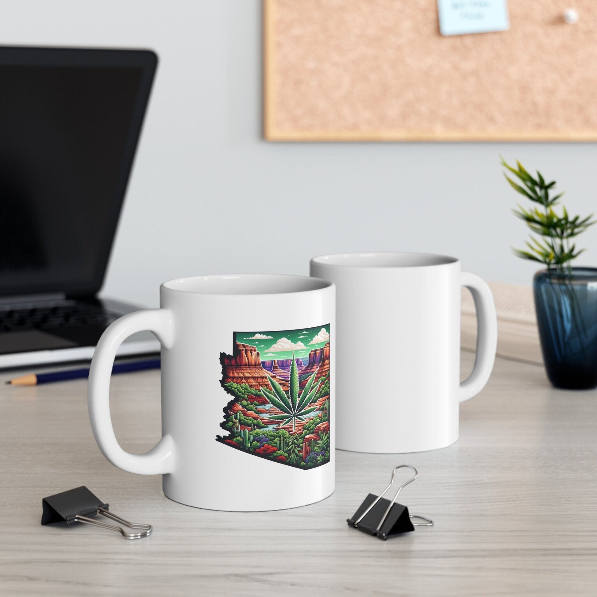 ARIZONA Weed Mug - State Themed Coffee Mugs, Marijuana Graphic - Perfect Gift for Smokers, Weed Lovers, Stoners - Cannabis Decor