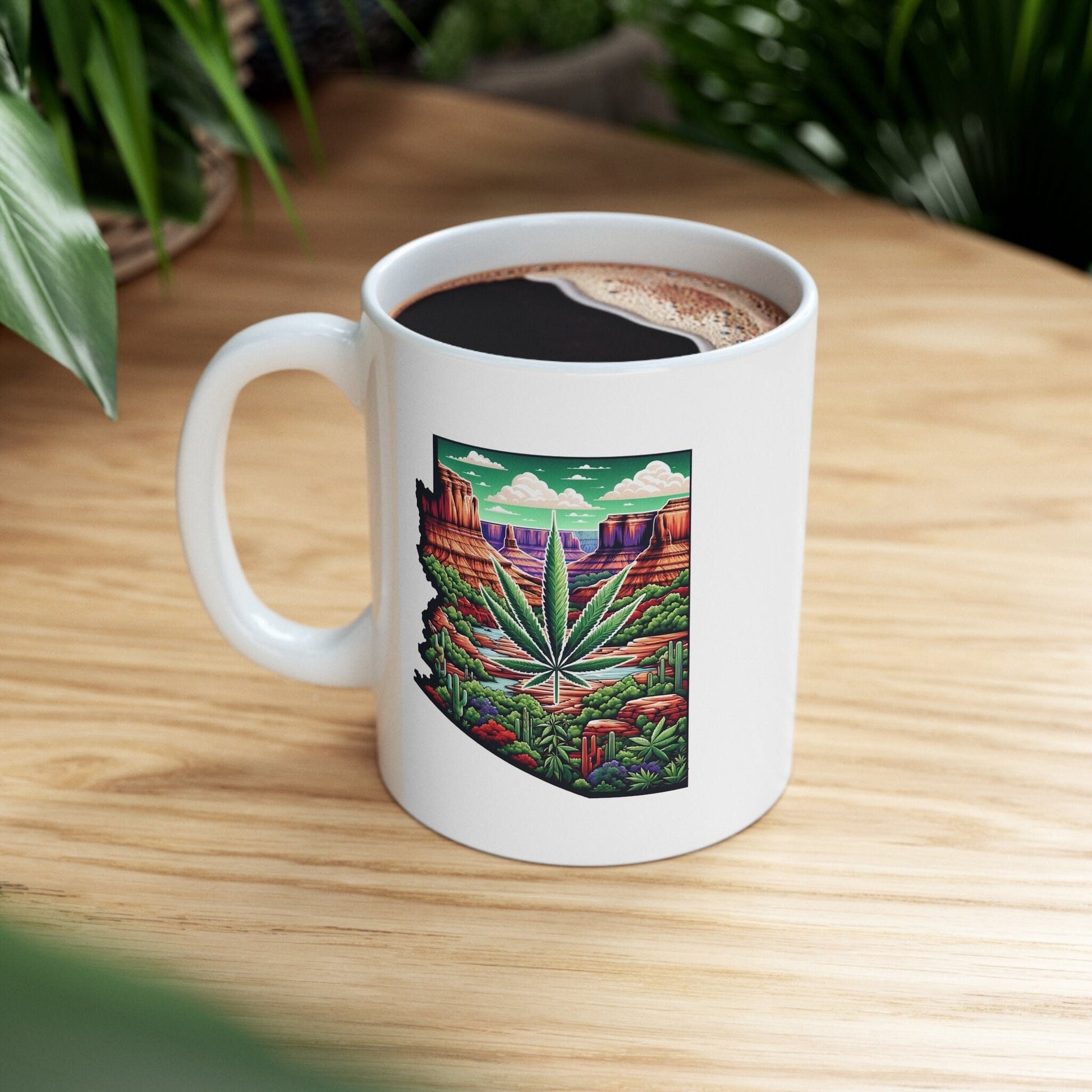 ARIZONA Weed Mug - State Themed Coffee Mugs, Marijuana Graphic - Perfect Gift for Smokers, Weed Lovers, Stoners - Cannabis Decor
