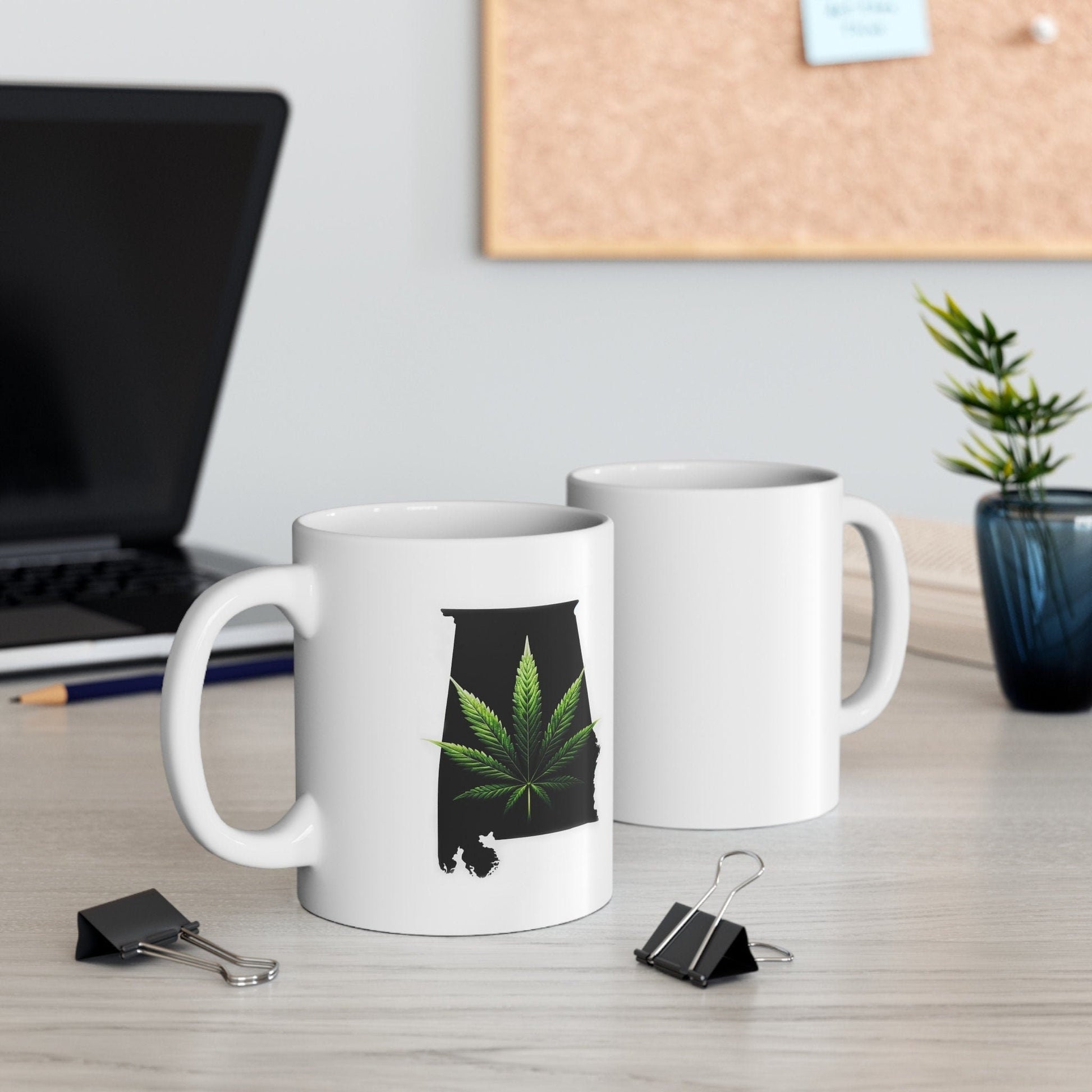 ALABAMA Weed Mug - State Themed Coffee Mugs, Marijuana Graphic - Perfect Gift for Smokers, Weed Lovers, Stoners - Cannabis Decor