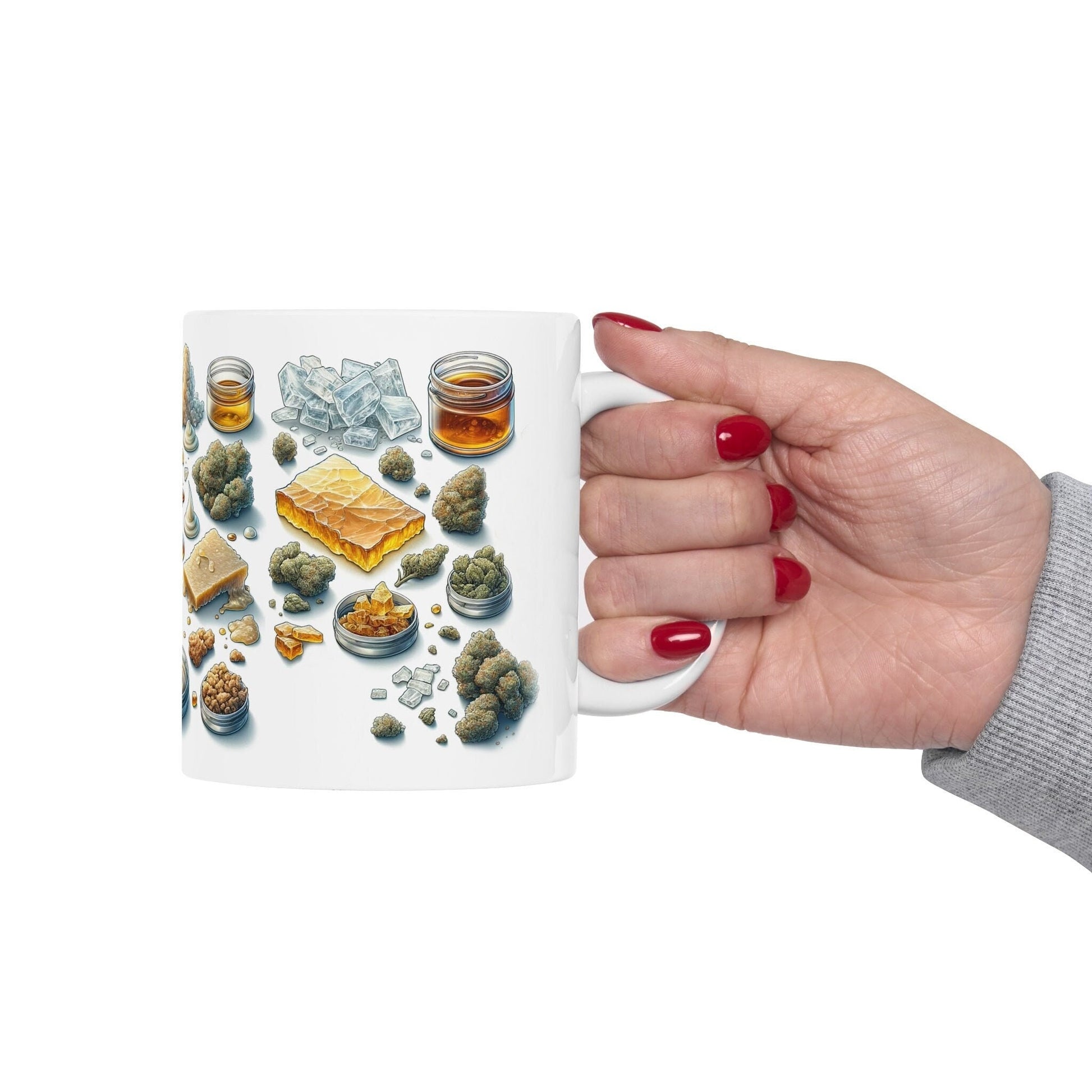 WEED and WAX - Weed Themed Coffee Mugs; Marijuana Mugs - Cannabis Decor - Gift for Smokers, Stoners; Wake and Bake Essentials