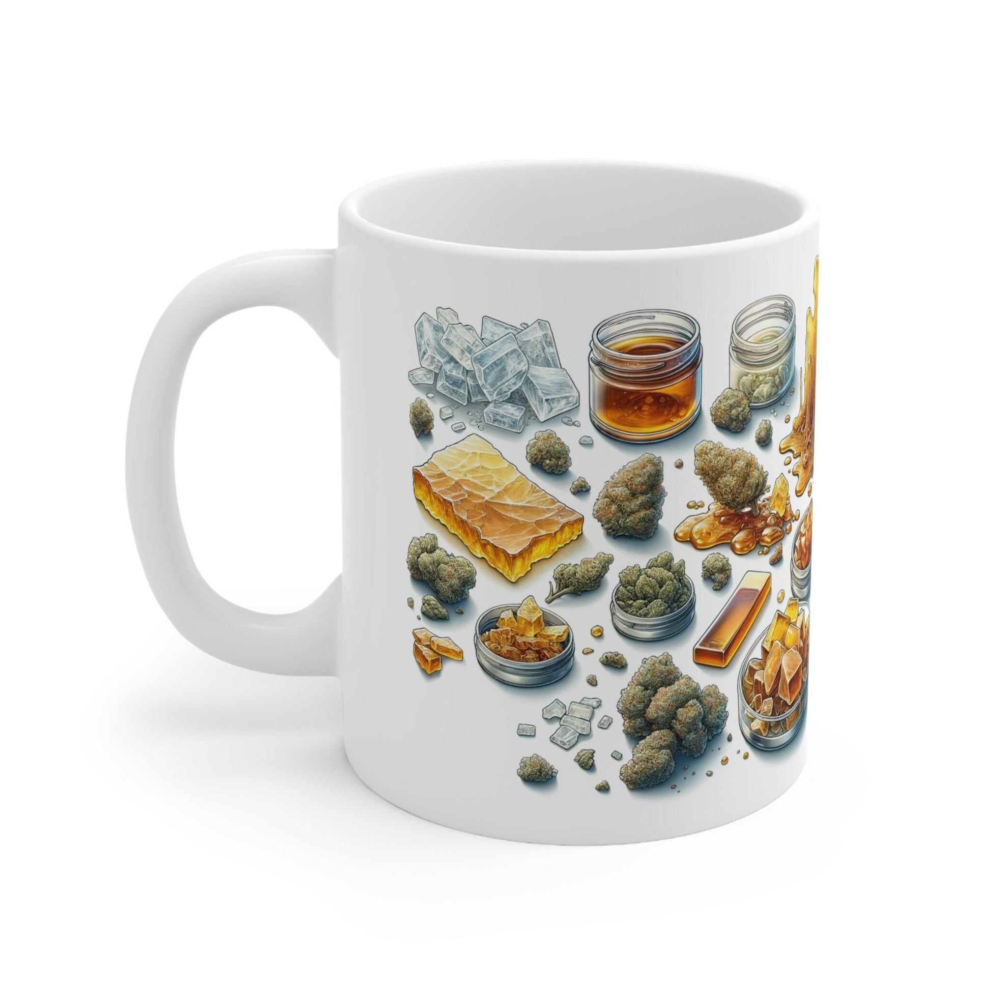 WEED and WAX - Weed Themed Coffee Mugs; Marijuana Mugs - Cannabis Decor - Gift for Smokers, Stoners; Wake and Bake Essentials