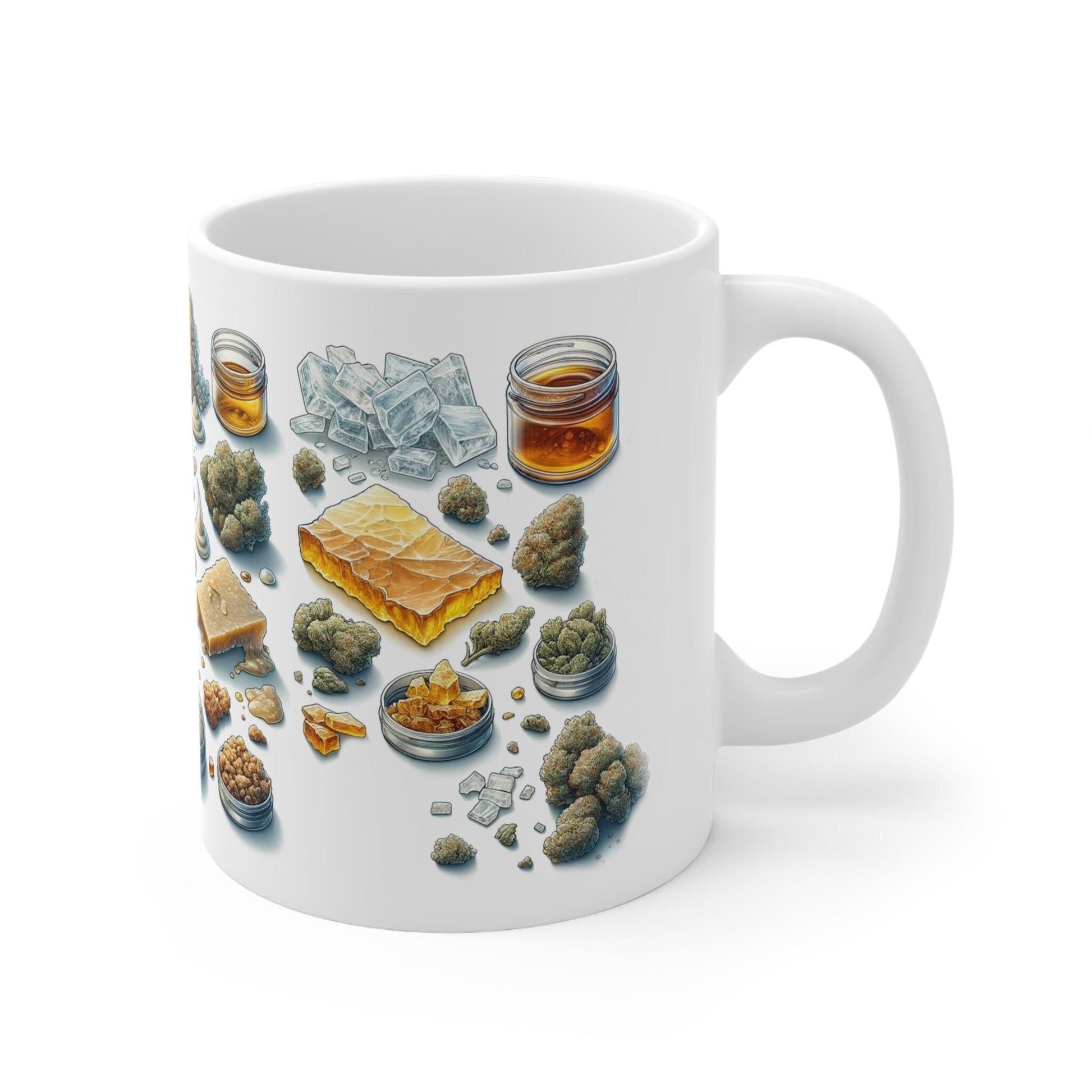 WEED and WAX - Weed Themed Coffee Mugs; Marijuana Mugs - Cannabis Decor - Gift for Smokers, Stoners; Wake and Bake Essentials