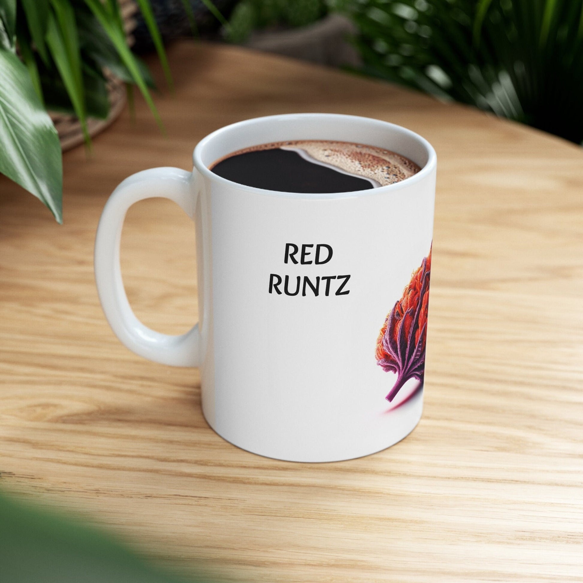 RED RUNTZ - Weed Coffee Mug (11oz) - Perfect Strains Gift for Smokers, Stoners, Growers; Wake and Bake Mug / 420 Weed Mug, Marijuana Gift