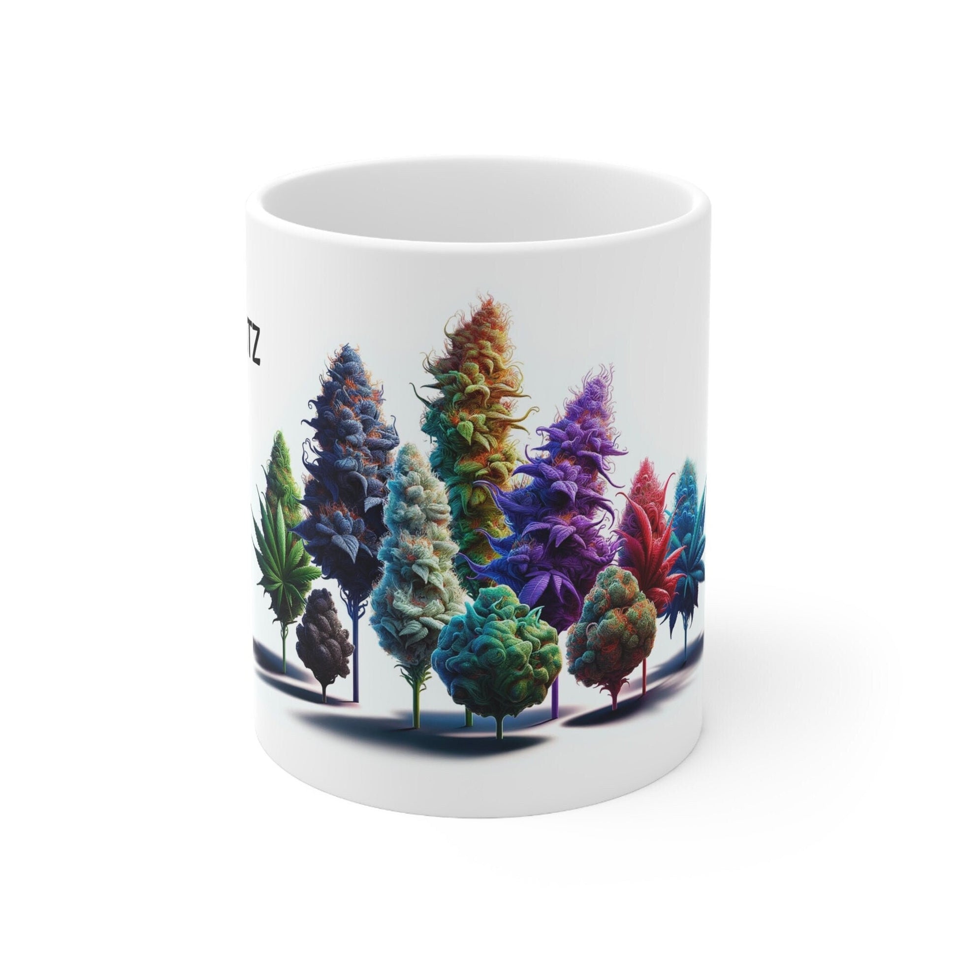 RUNTZ - Weed Coffee Mug (11oz) - Perfect Strains Gift for Smokers, Stoners, Growers; Wake and Bake Mug / 420 Weed Mug, Marijuana Gift