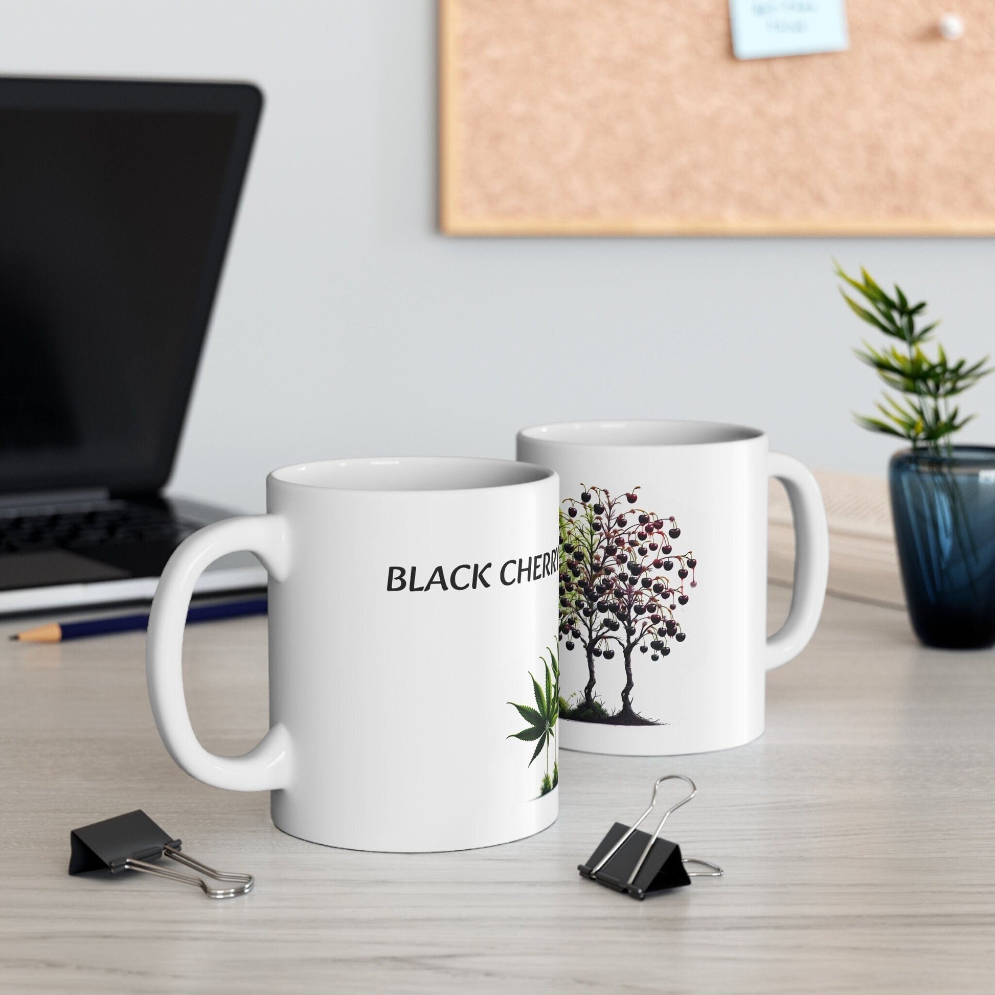 BLACK CHERRY - Weed Coffee Mug (11oz) - Perfect Strains Gift for Smokers, Stoners, Growers; Wake & Bake Mug / 420 Weed Mug, Marijuana Gift